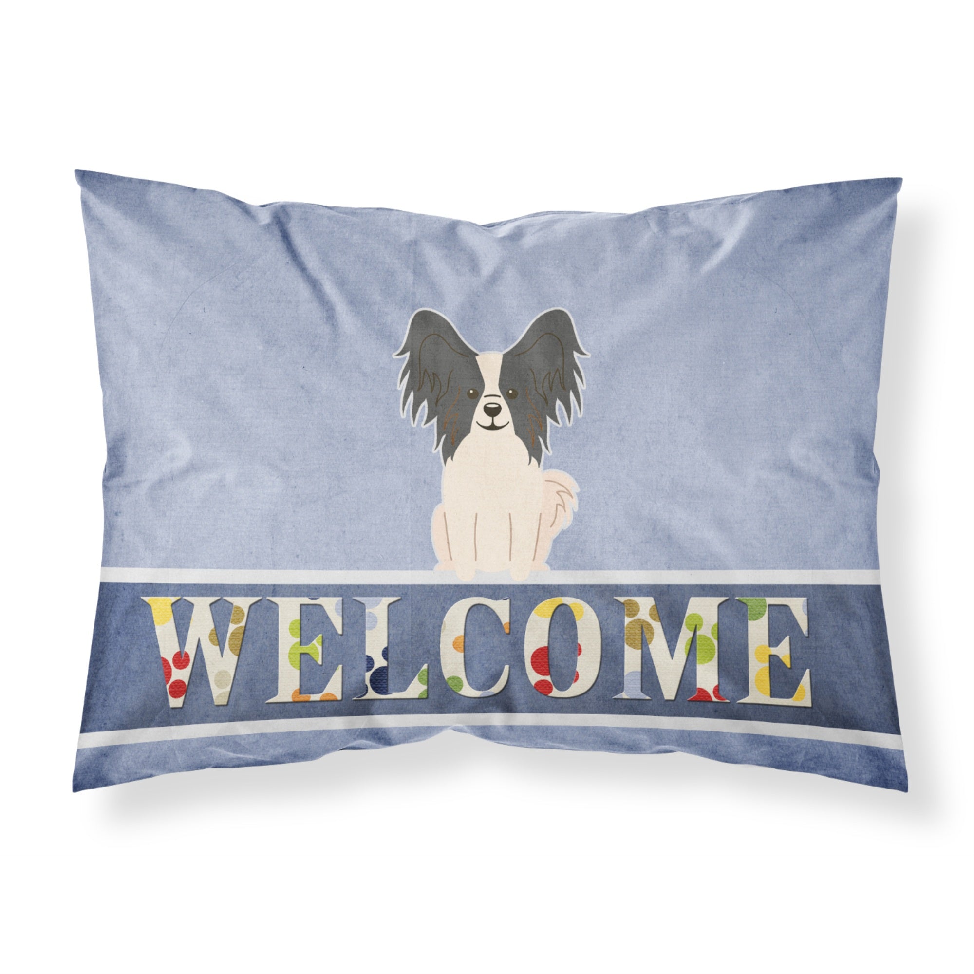 Caroline'S Treasures Papillon Black White Welcome Pillowcase, Standard, Multicolor