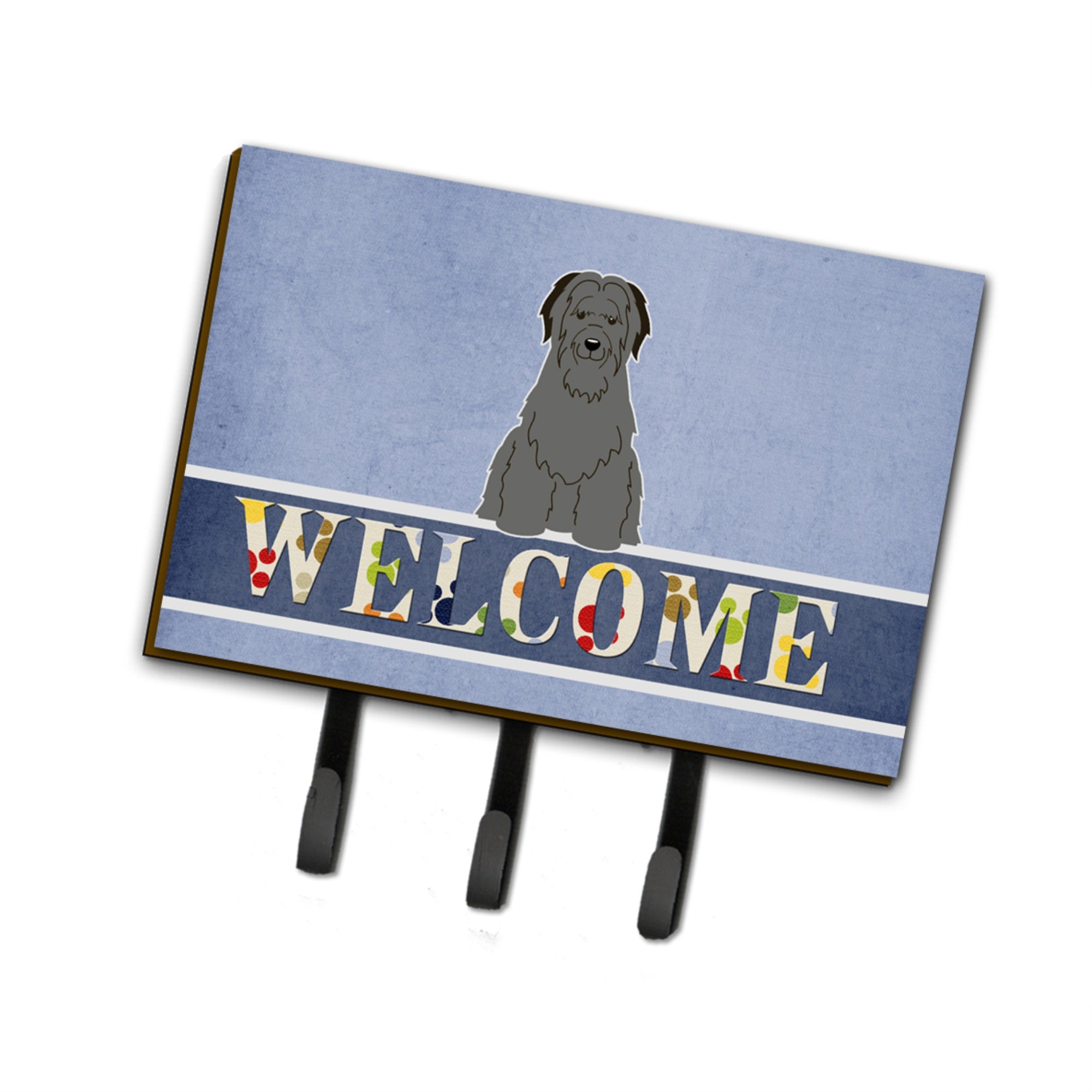 Caroline'S Treasures Briard Black Welcome Wall Hook, Triple, Multicolor