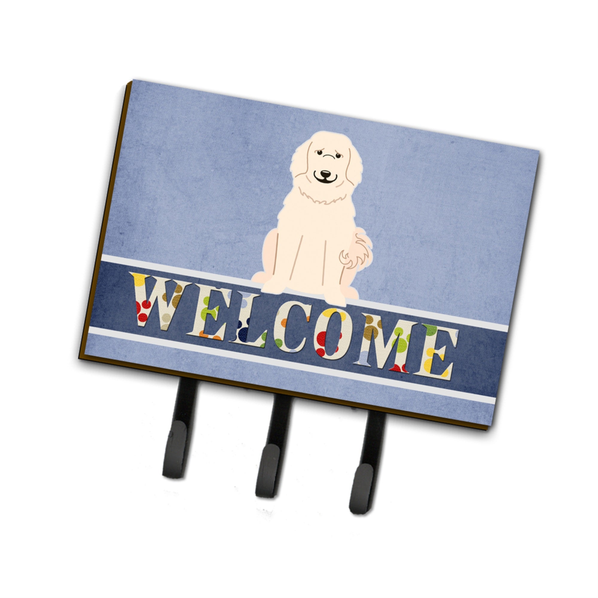 Caroline'S Treasures Pyrenese Welcome Wall Hook, Triple, Multicolor