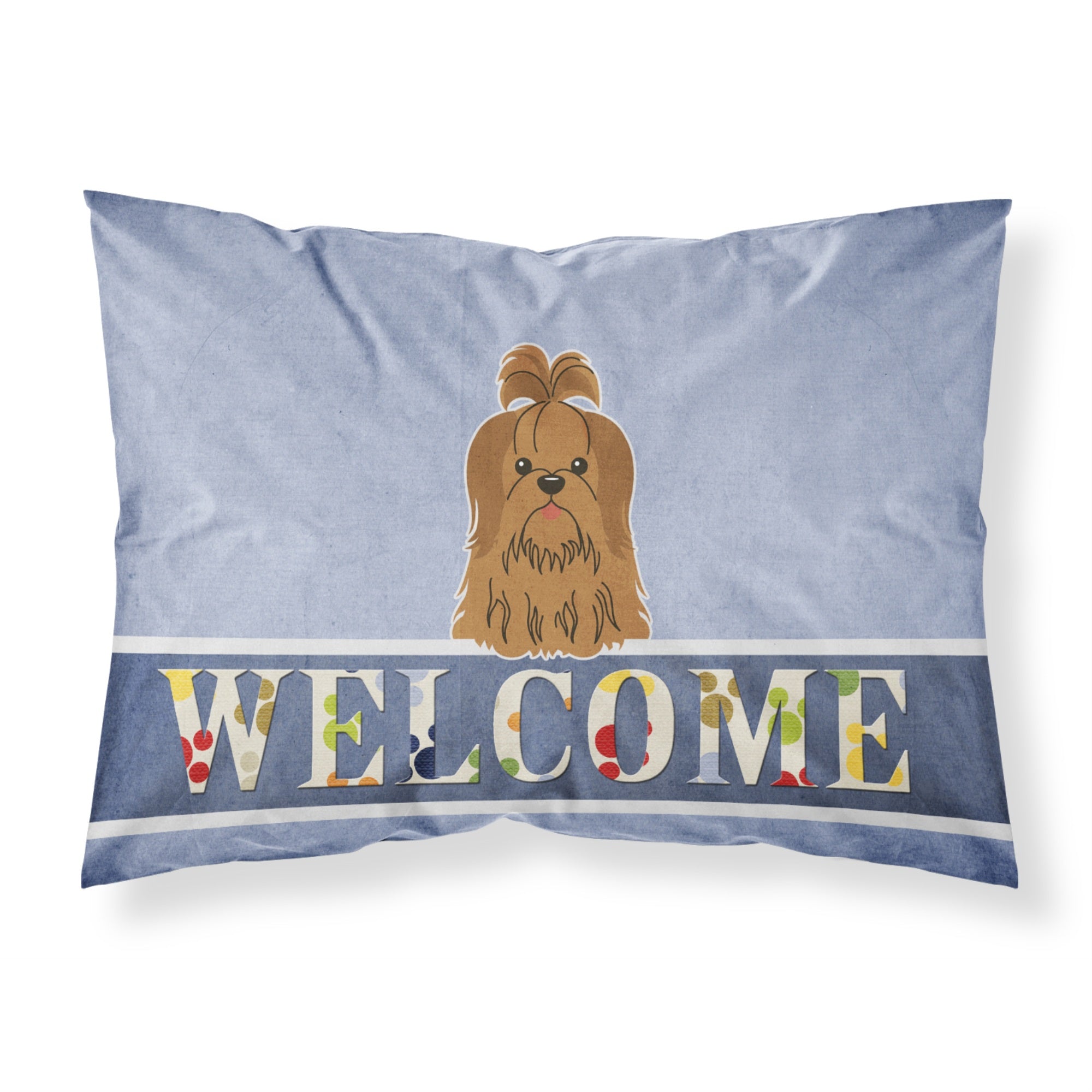 Caroline'S Treasures Shih Tzu Silver Chocolate Welcome Pillowcase, Standard,