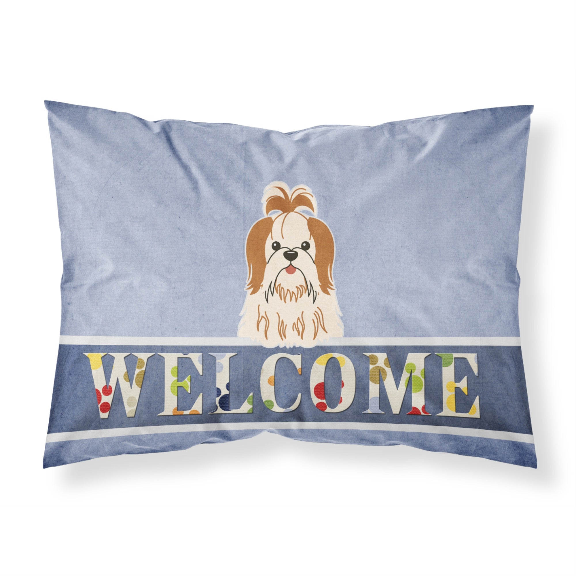 Caroline'S Treasures Shih Tzu Red White Welcome Pillowcase, Standard, Multicolor