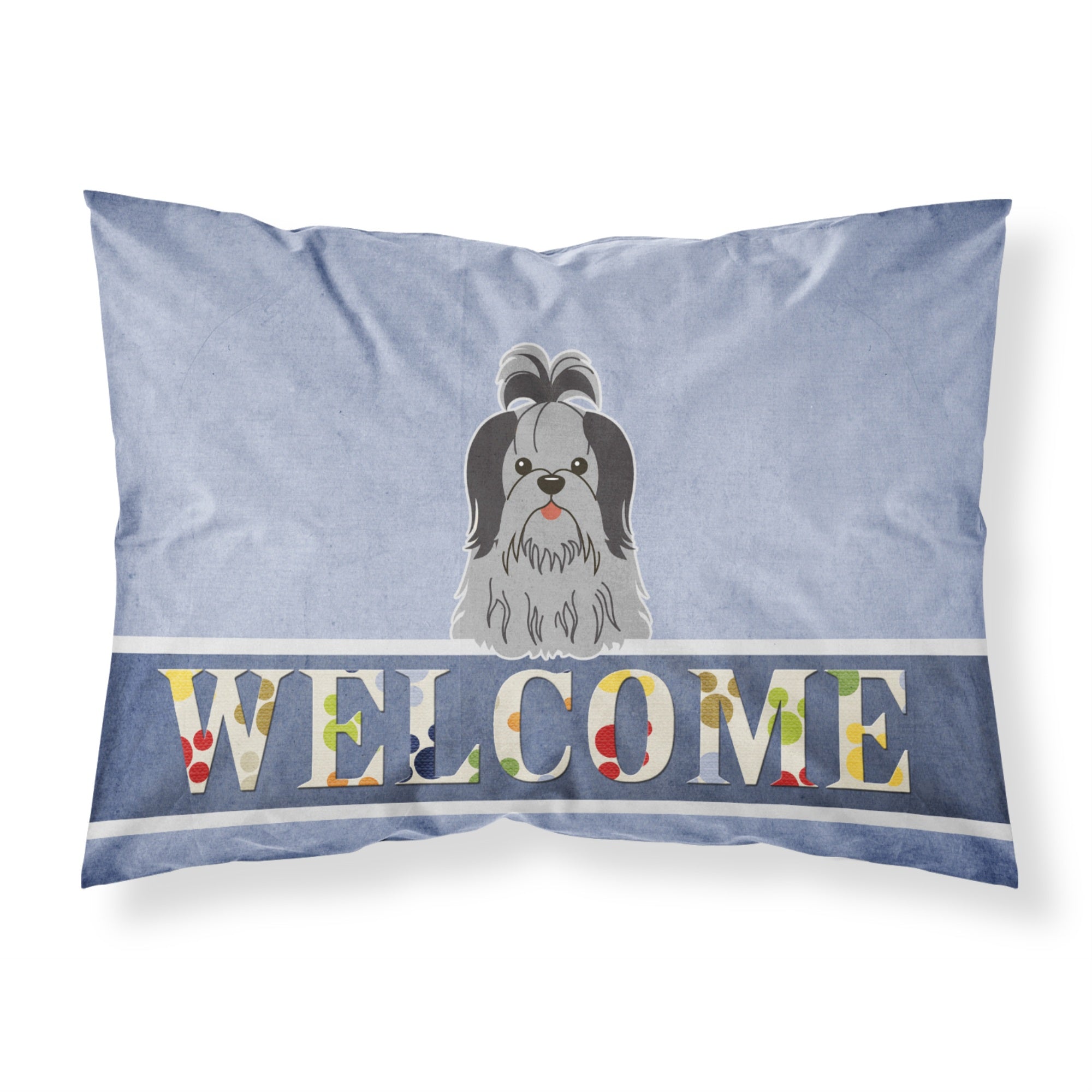 Caroline'S Treasures Shih Tzu Black Silver Welcome Pillowcase, Standard,