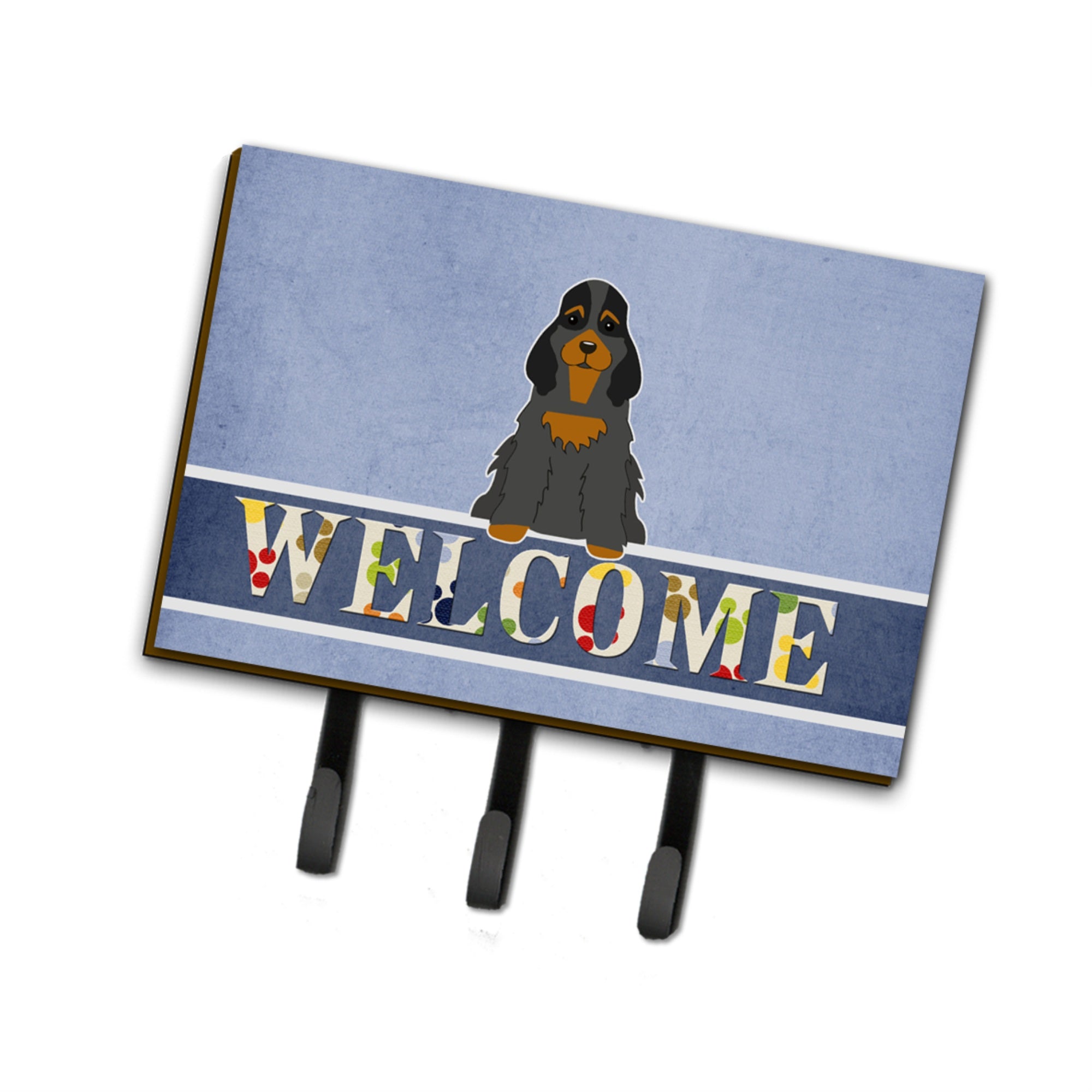 Caroline'S Treasures Cocker Spaniel Black Tan Welcome Wall Hook, Triple, Multicolor