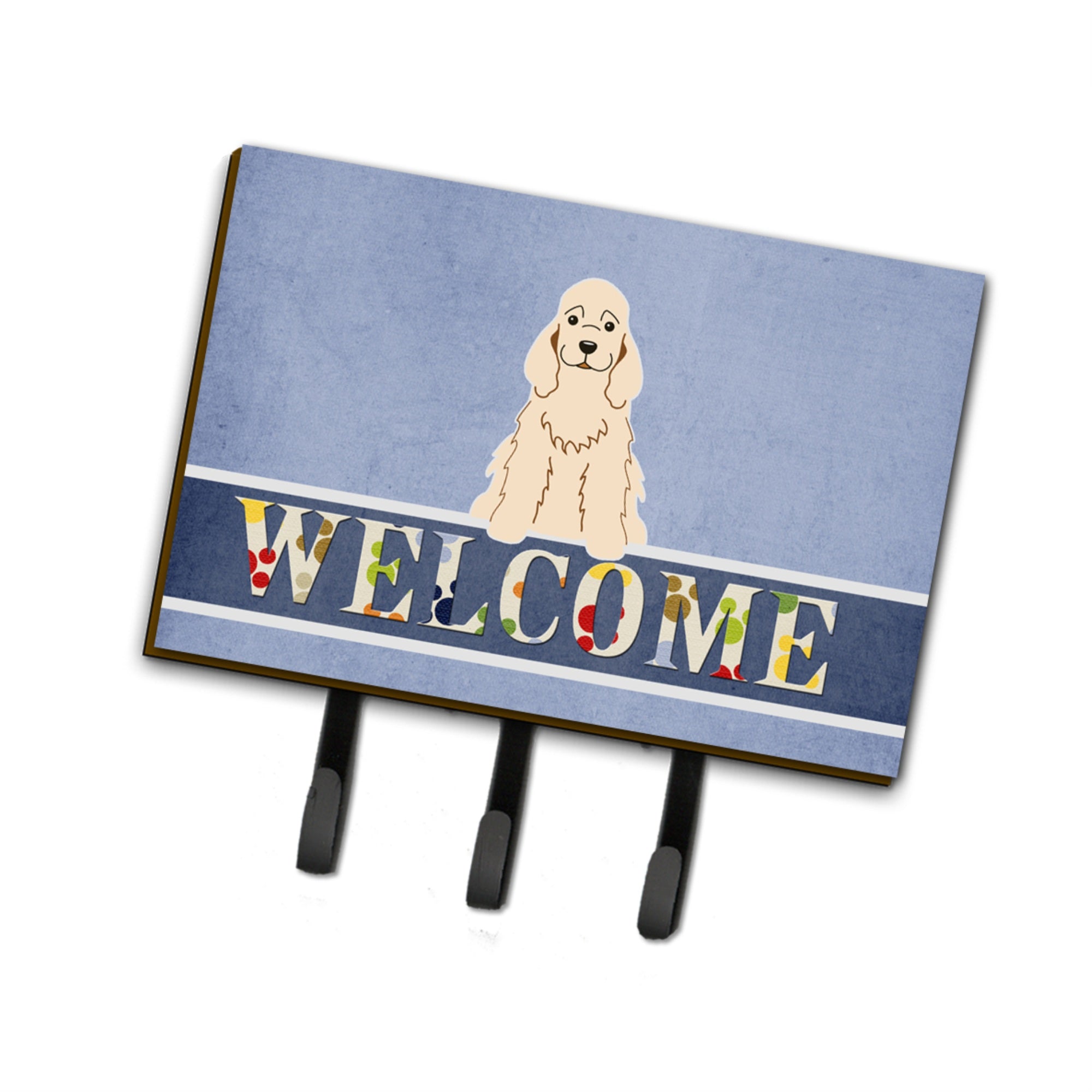 Caroline'S Treasures Cocker Spaniel Buff Welcome Wall Hook, Triple, Multicolor