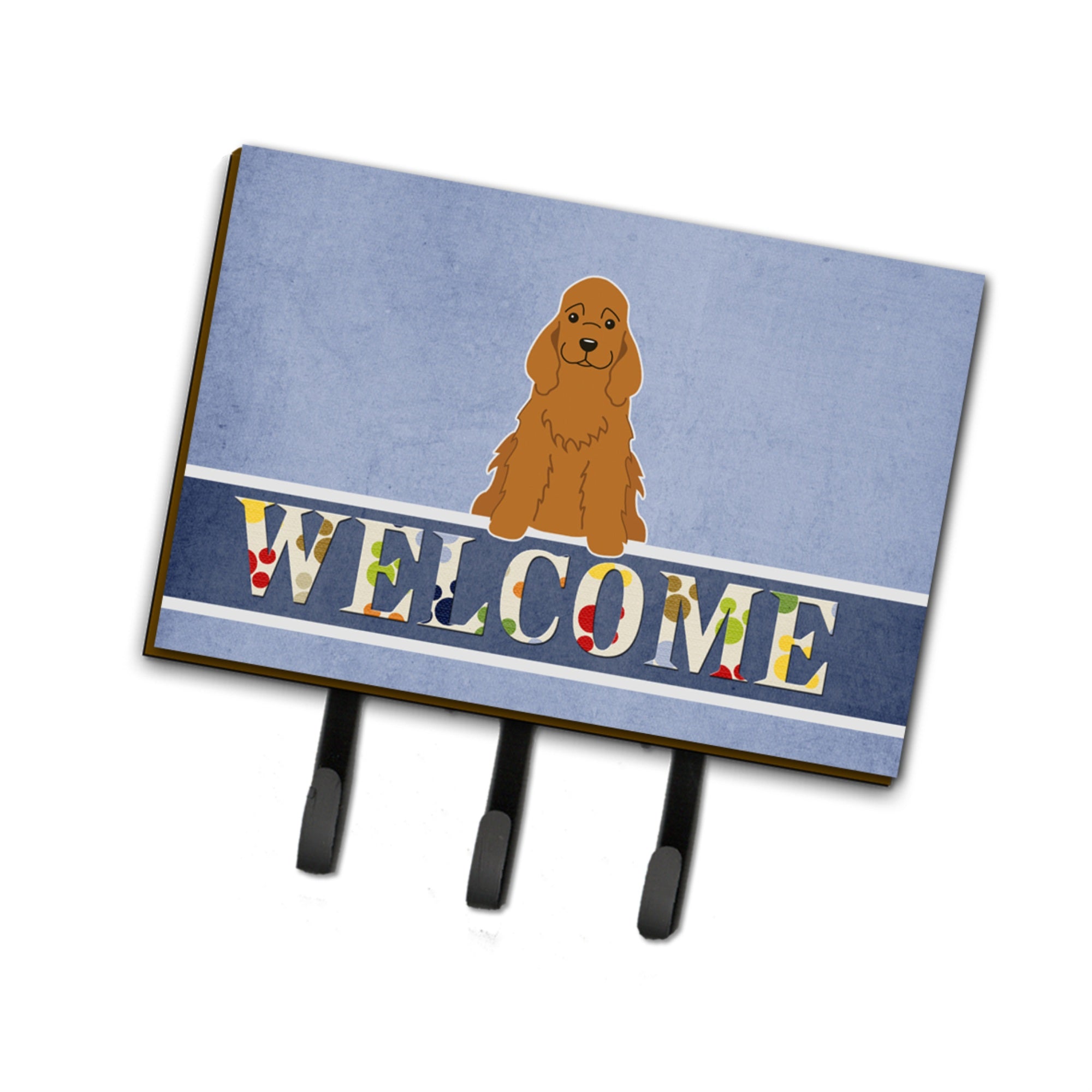 Caroline'S Treasures Cocker Spaniel Red Welcome Wall Hook, Triple, Multicolor