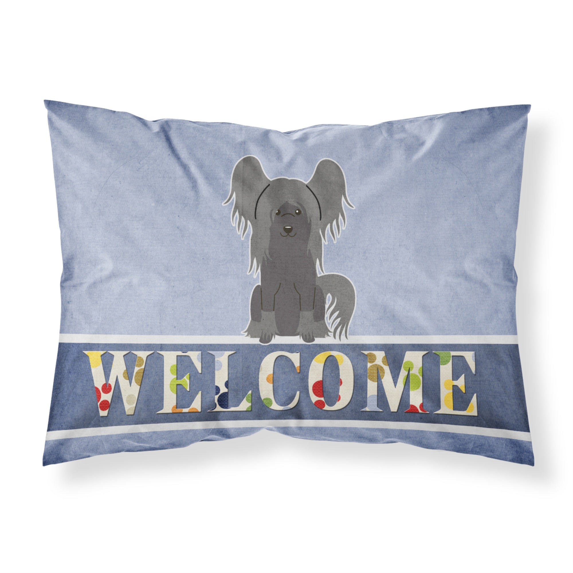 Caroline'S Treasures Chinese Crested Black Welcome Pillowcase, Standard, Multicolor