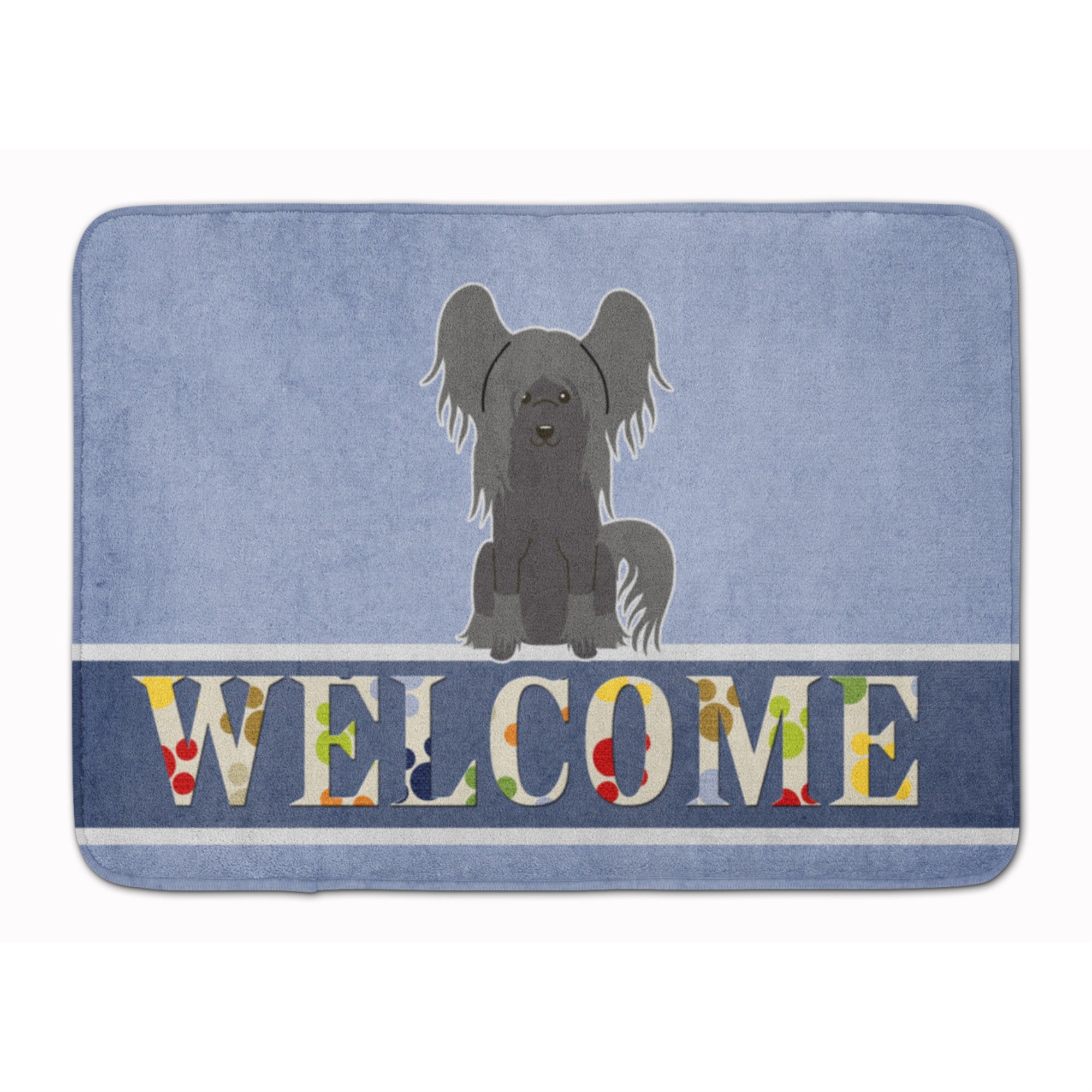 Caroline'S Treasures Chinese Crested Black Welcome Floor Mat, 19 X 27, Multicolor