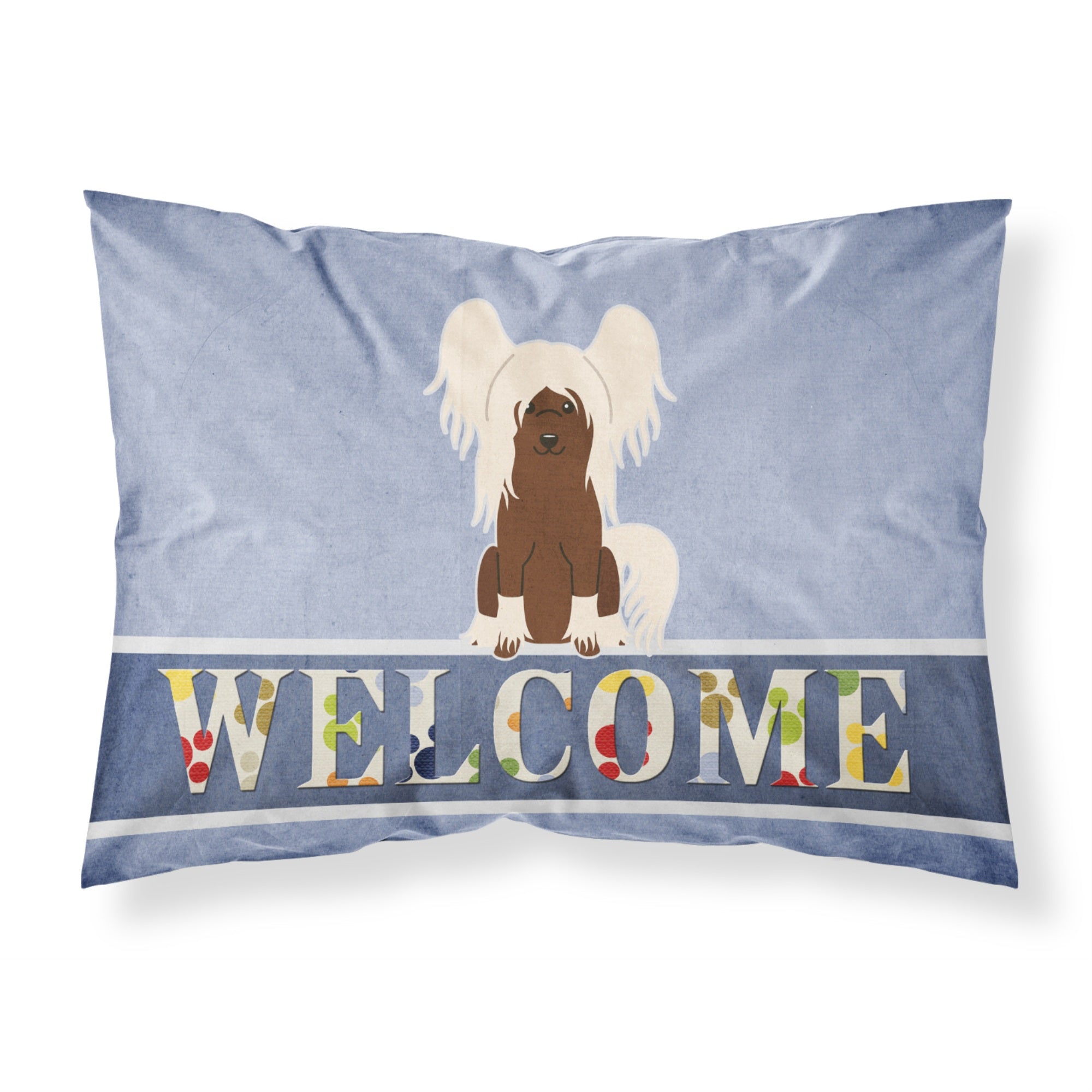 Caroline'S Treasures Welcome Chinese Crested Cream Pillowcase, Standard