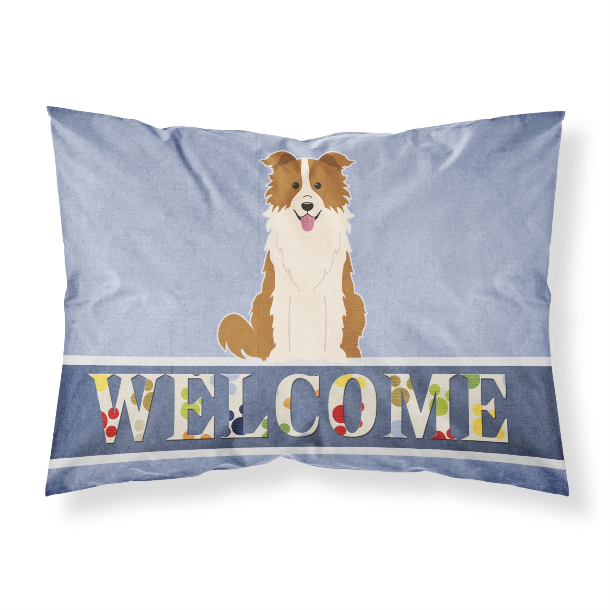 Caroline'S Treasures Border Collie Red White Welcome Pillowcase, Standard,