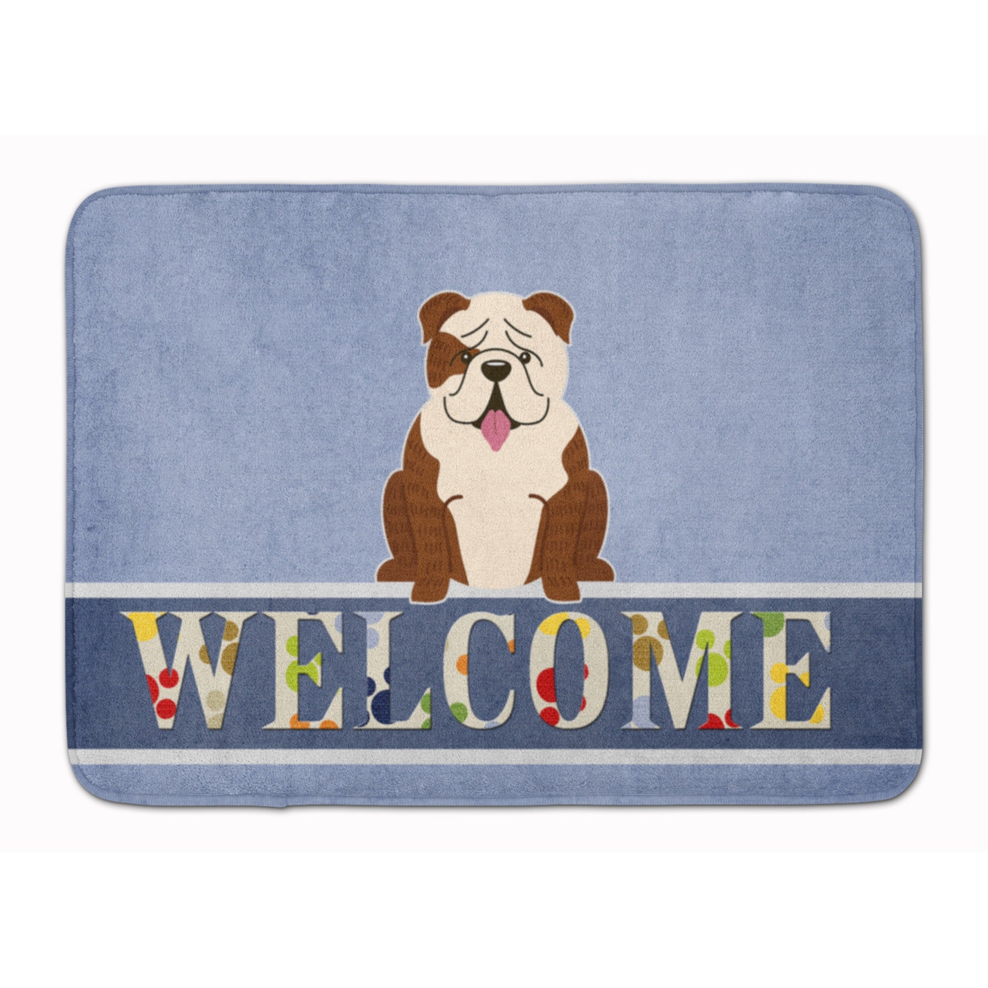 Caroline'S Treasures English Bulldog Brindle White Welcome Floor Mat, 19 X 27, Multicolor