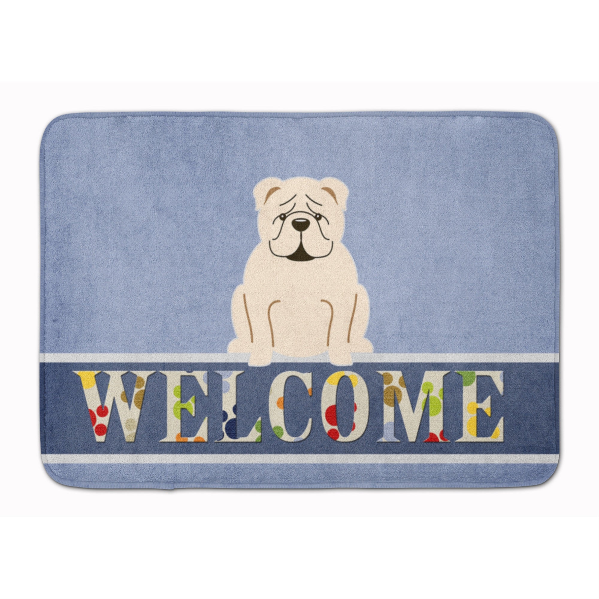Caroline'S Treasures English Bulldog White Welcome Floor Mat, 19 X 27, Multicolor