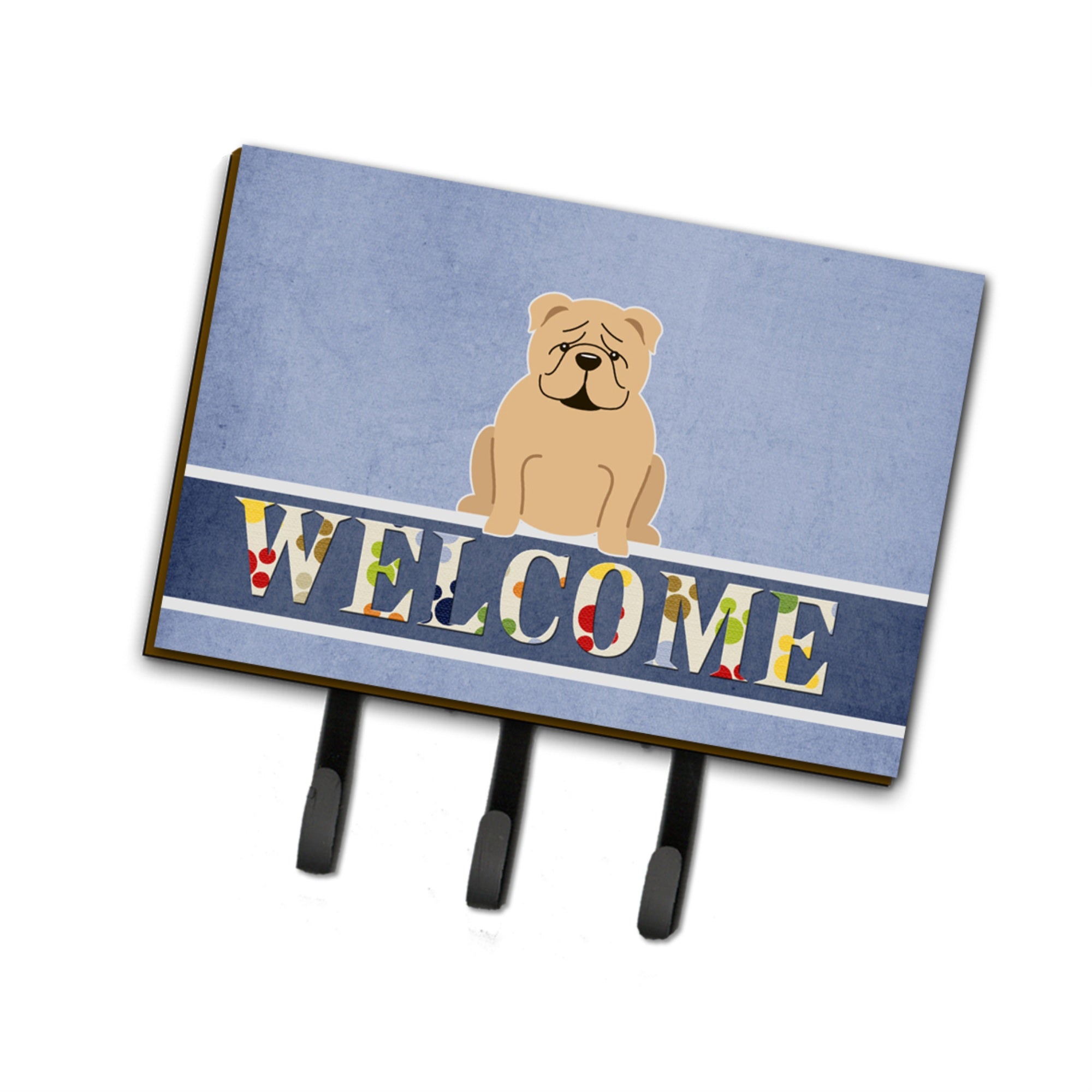 Caroline'S Treasures English Bulldog Fawn Welcome Wall Hook, Triple, Multicolor