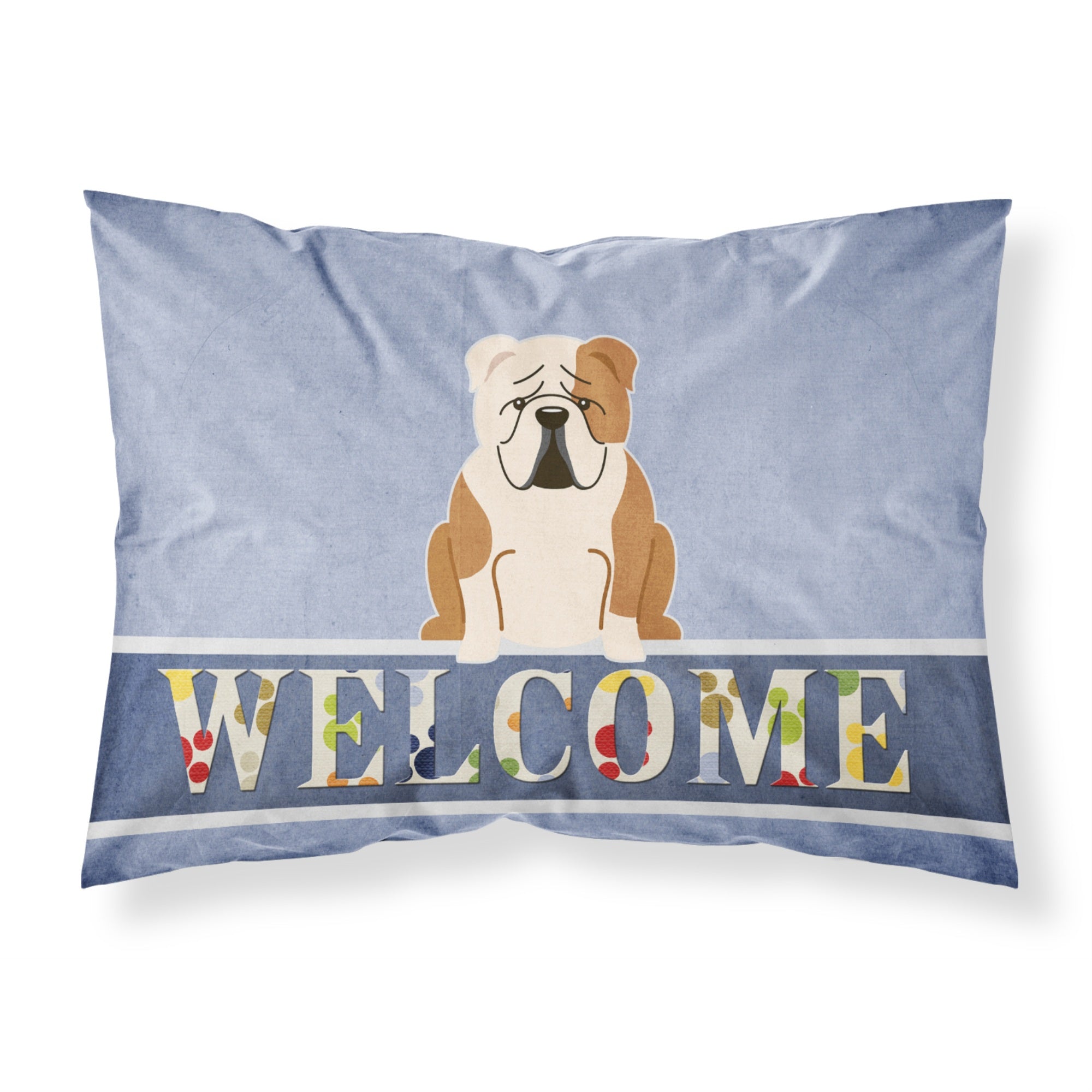 Caroline'S Treasures English Bulldog Fawn White Welcome Pillowcase, Standard, Multicolor