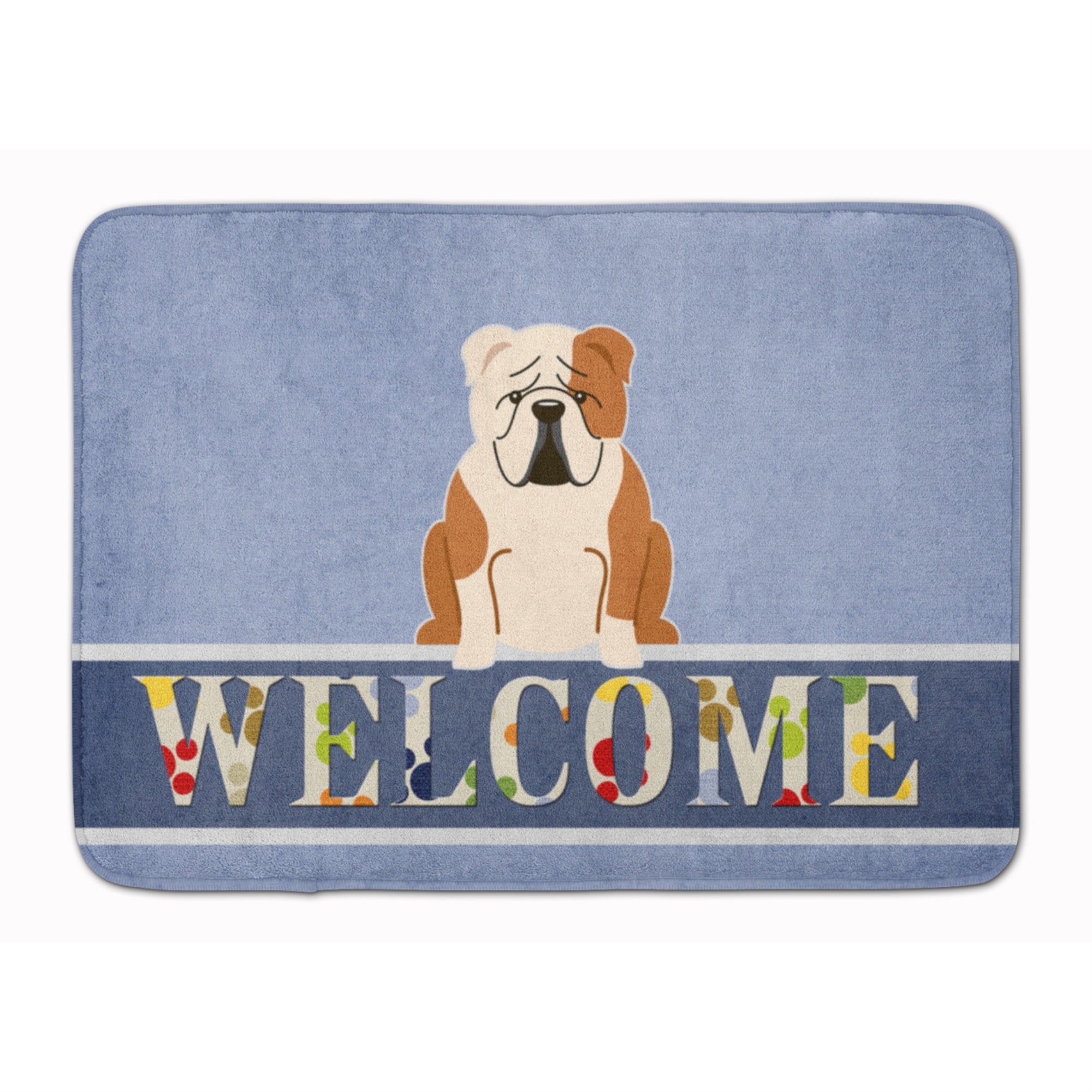 Caroline'S Treasures English Bulldog Fawn White Welcome Floor Mat, 19 X 27, Multicolor