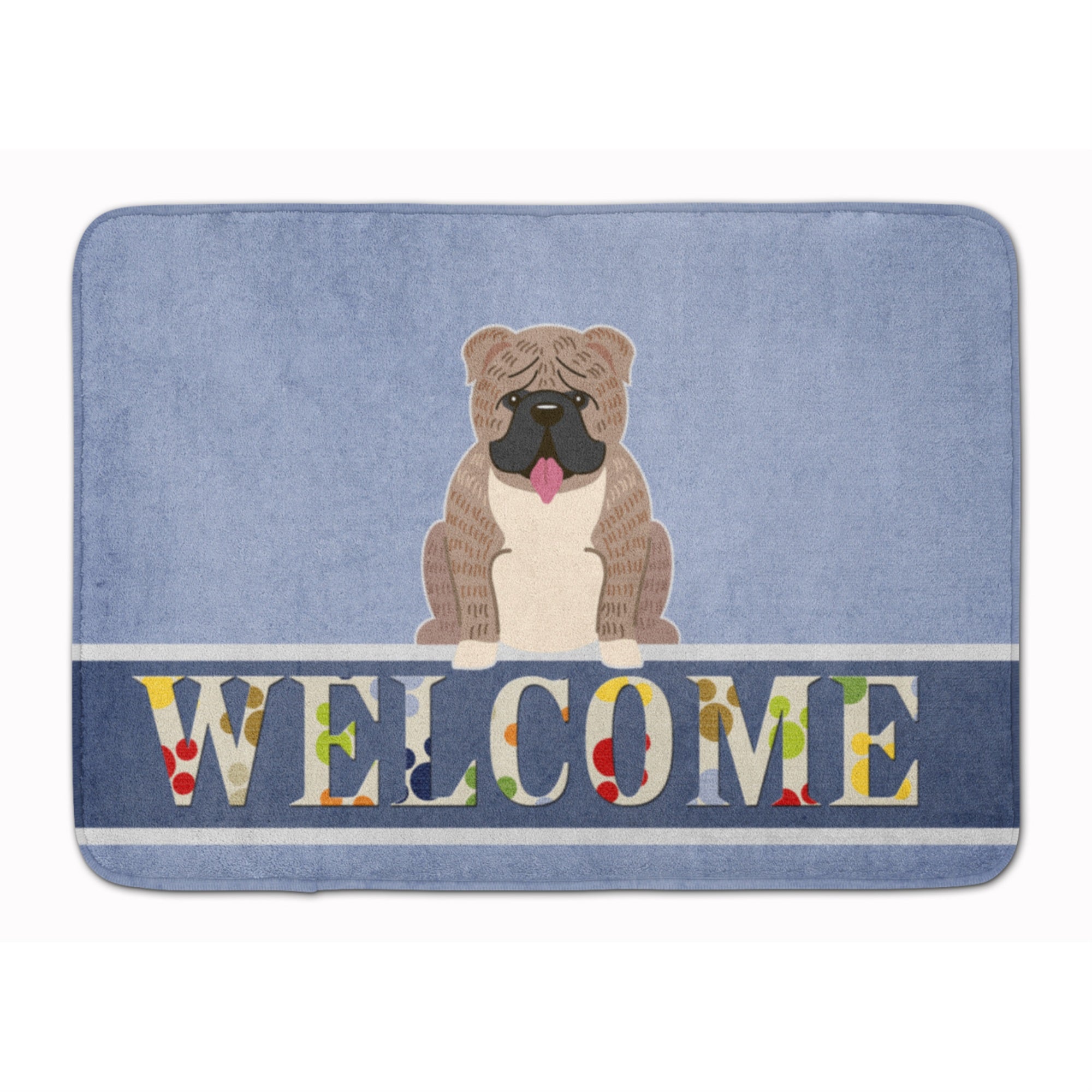 Caroline'S Treasures English Bulldog Grey Brindle Welcome Floor Mat, 19 X 27, Multicolor