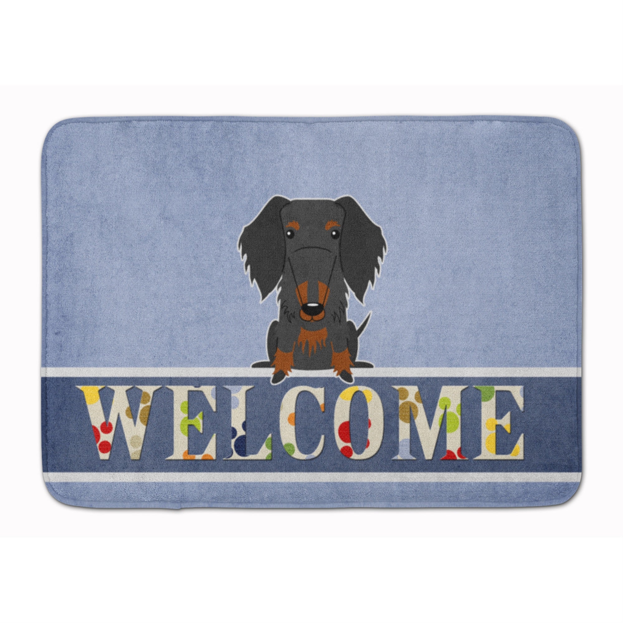 Caroline'S Treasures Wire Haired Dachshund Black Tan Welcome Floor Mat, 19 X 27, Multicolor