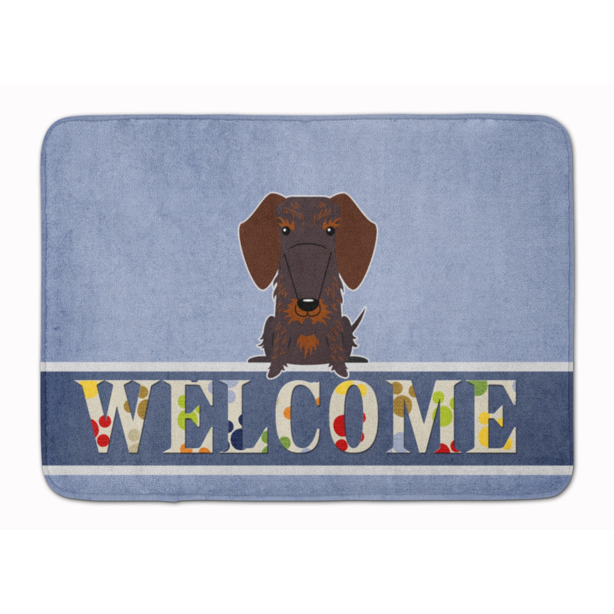 Caroline'S Treasures Wire Haired Dachshund Chocolate Welcome Floor Mat, 19 X 27, Multicolor
