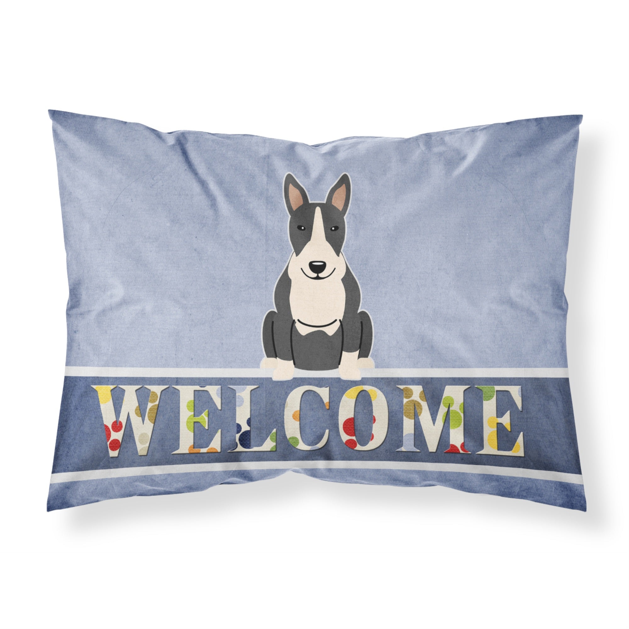 Caroline'S Treasures Bull Terrier Black White Welcome Pillowcase, Standard, Multicolor