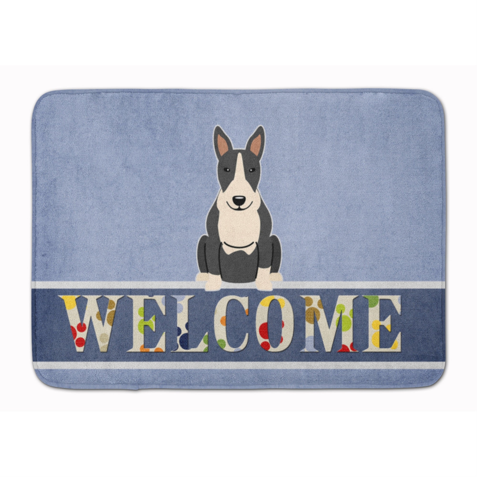 Caroline'S Treasures Bull Terrier Black White Welcome Floor Mat, 19 X 27, Multicolor