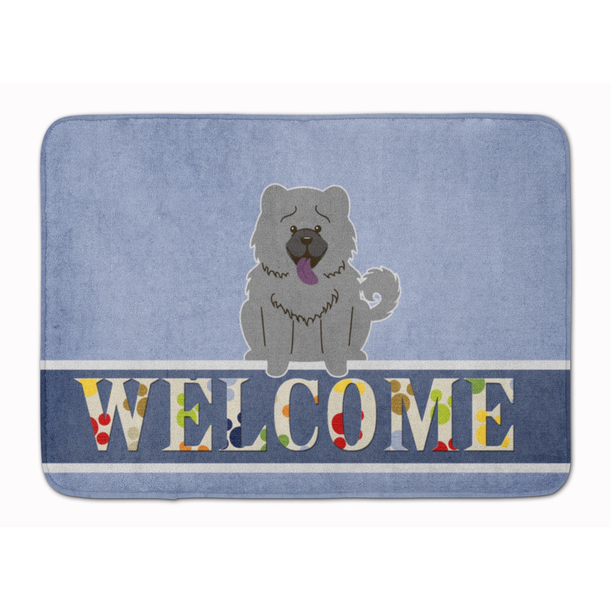 Caroline'S Treasures Chow Blue Welcome Floor Mat, 19 X 27, Multicolor