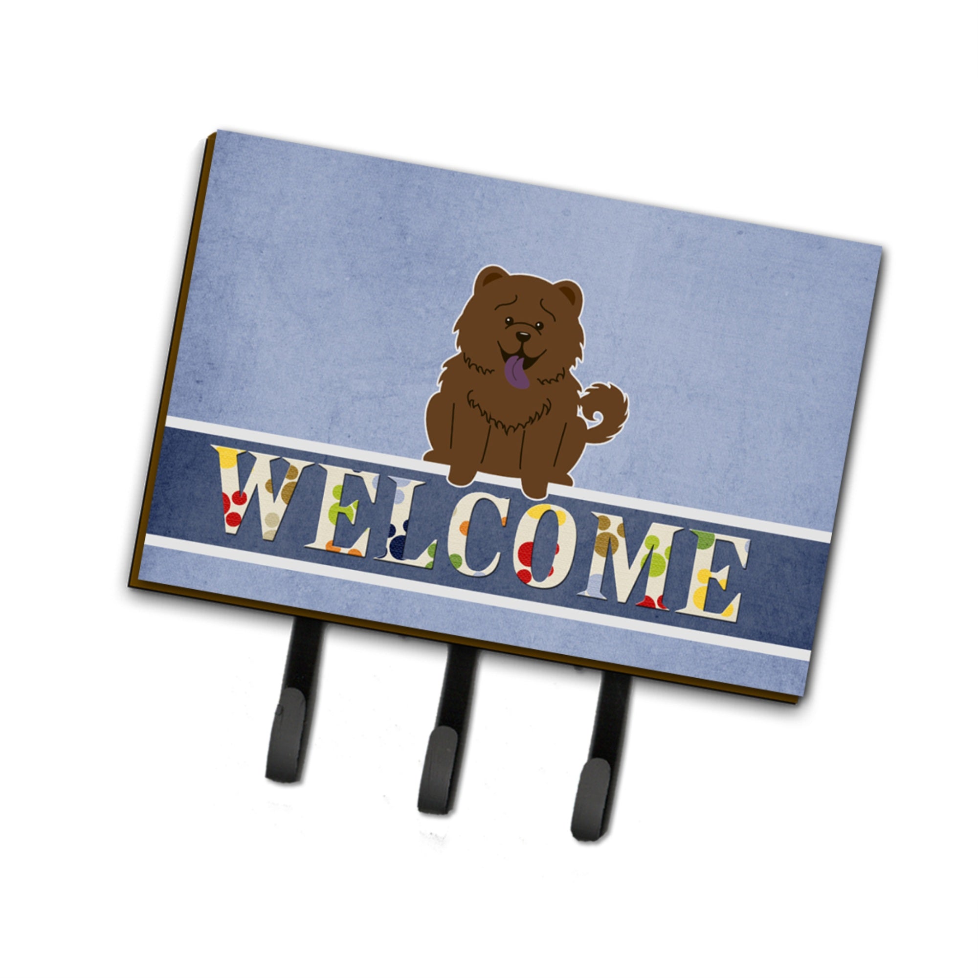 Caroline'S Treasures Chow Chocolate Welcome Wall Hook, Triple, Multicolor