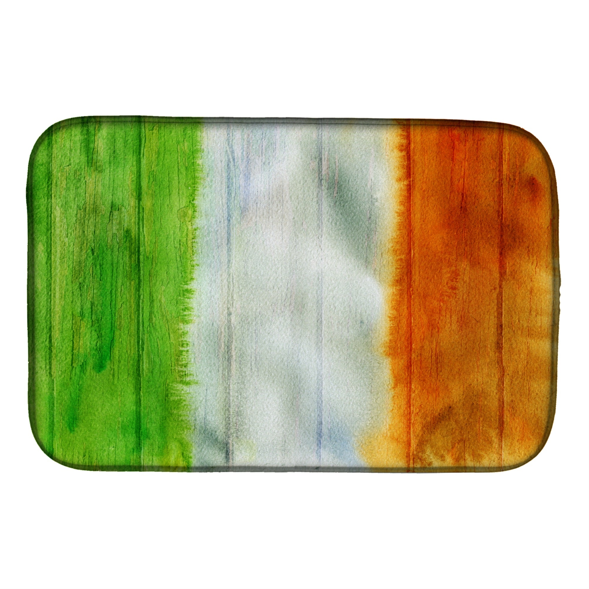 Caroline'S Treasures Irish Flag On Wood Dish Drying Mat, 14 X 21, Multicolor
