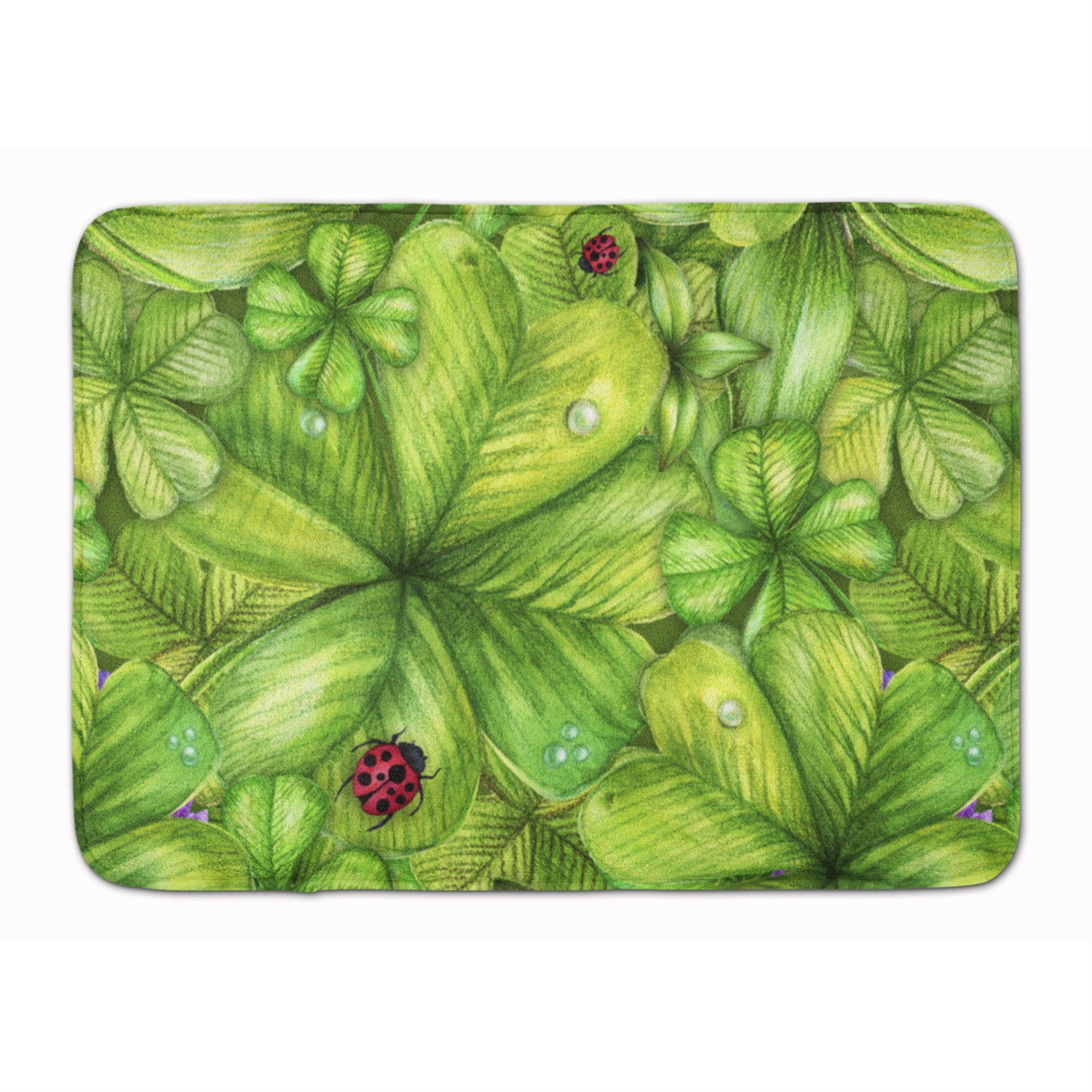 Caroline'S Treasures Shamrocks And Lady Bugs Machine Washable Memory Foam Mat Doormats, Multicolor