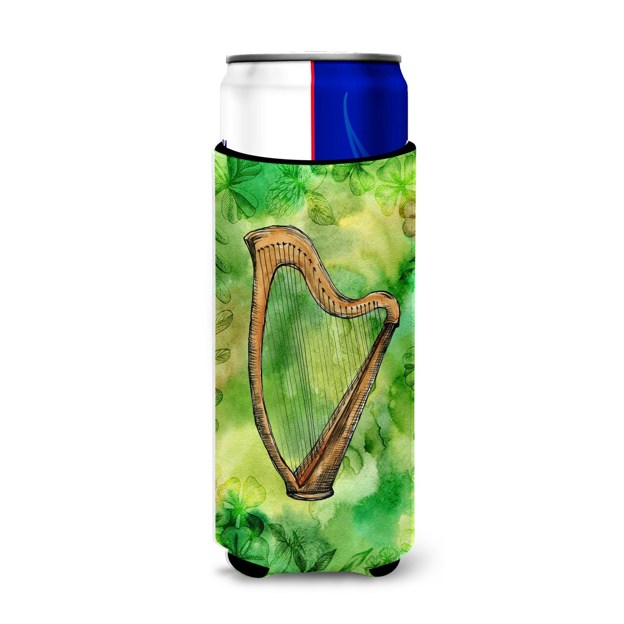 Caroline'S Treasures Irish Harp Michelob Ultra Hugger For Slim Cans, Slim Can, Multicolor