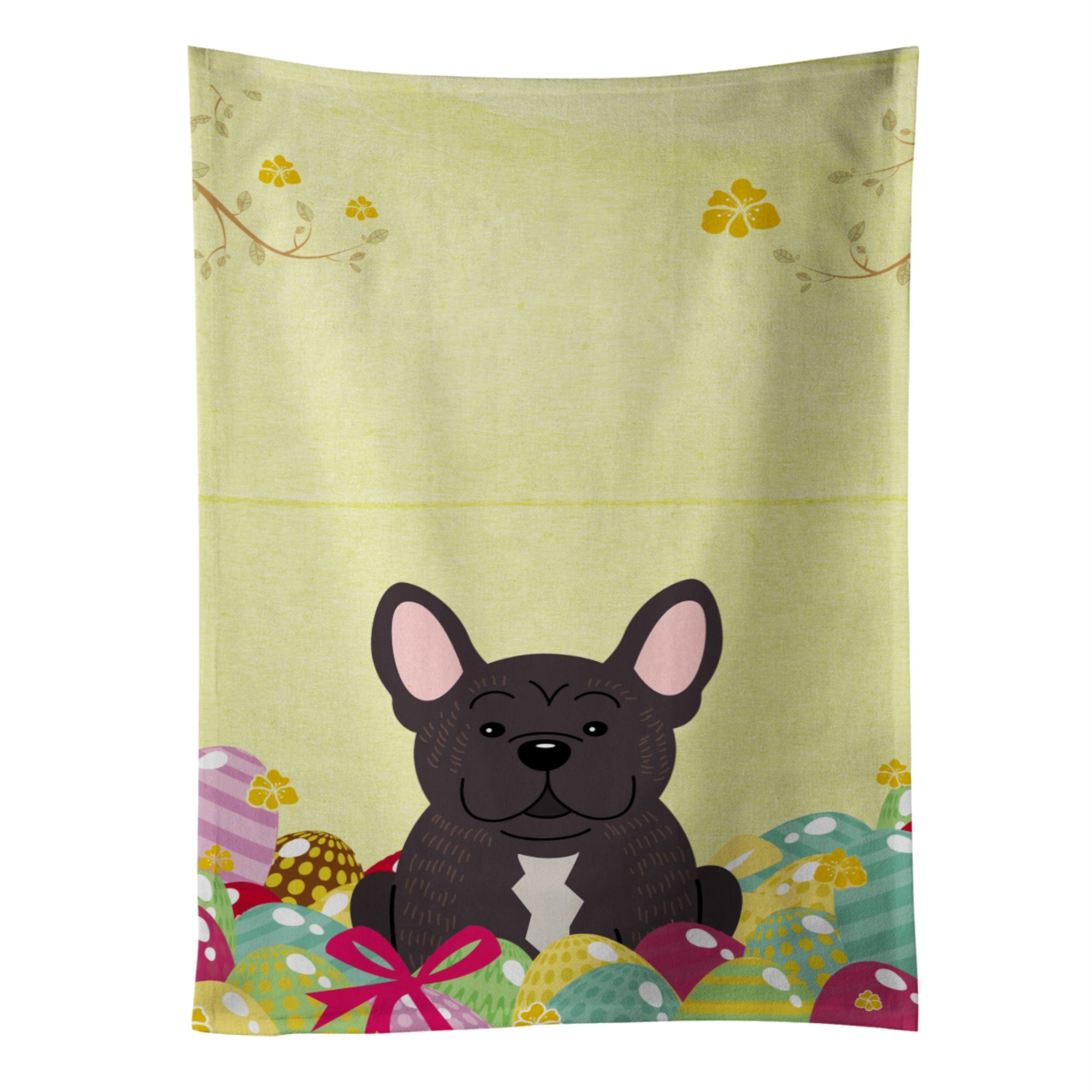 Caroline'S Treasures Easter Eggs French Bulldog Brindle Kitchen Towel, Multicolor, 25 X 15