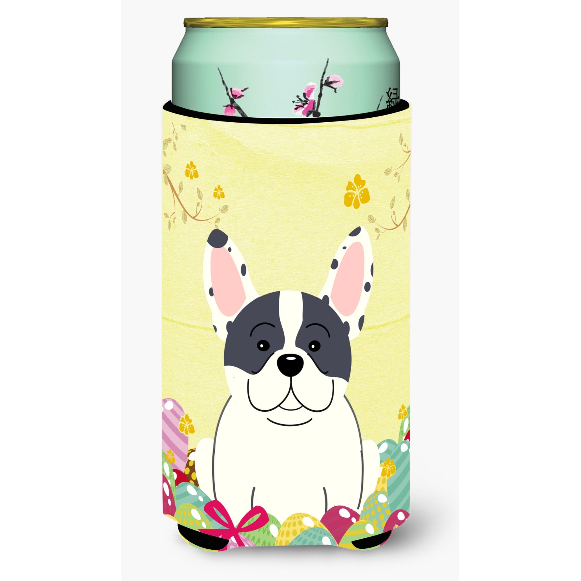 Caroline'S Treasures Easter Eggs French Bulldog Piebald Tall Boy Beverage Insulator Hugger, Multicolor