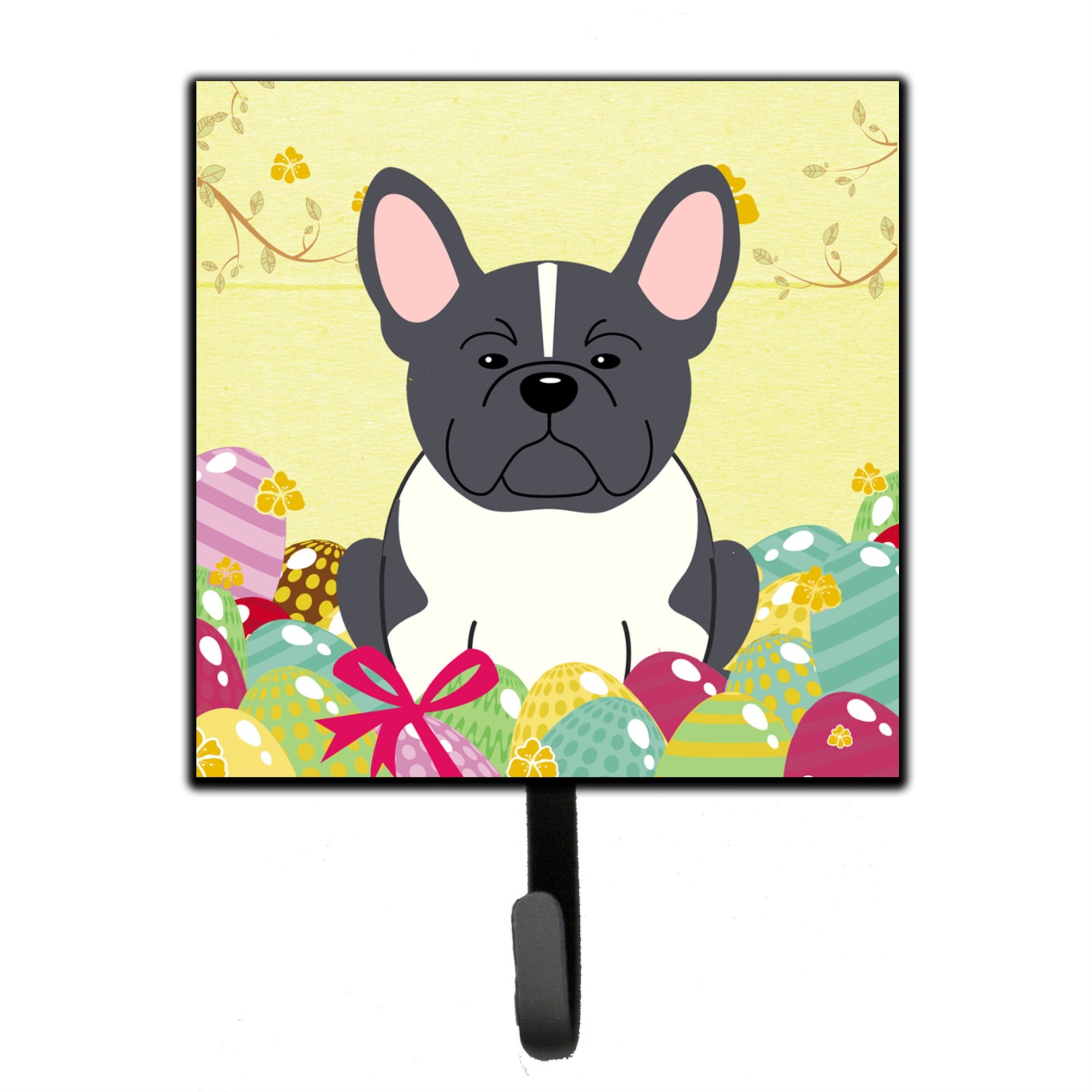 Caroline'S Treasures Easter Eggs French Bulldog Black White Wall Hook, Small, Multicolor