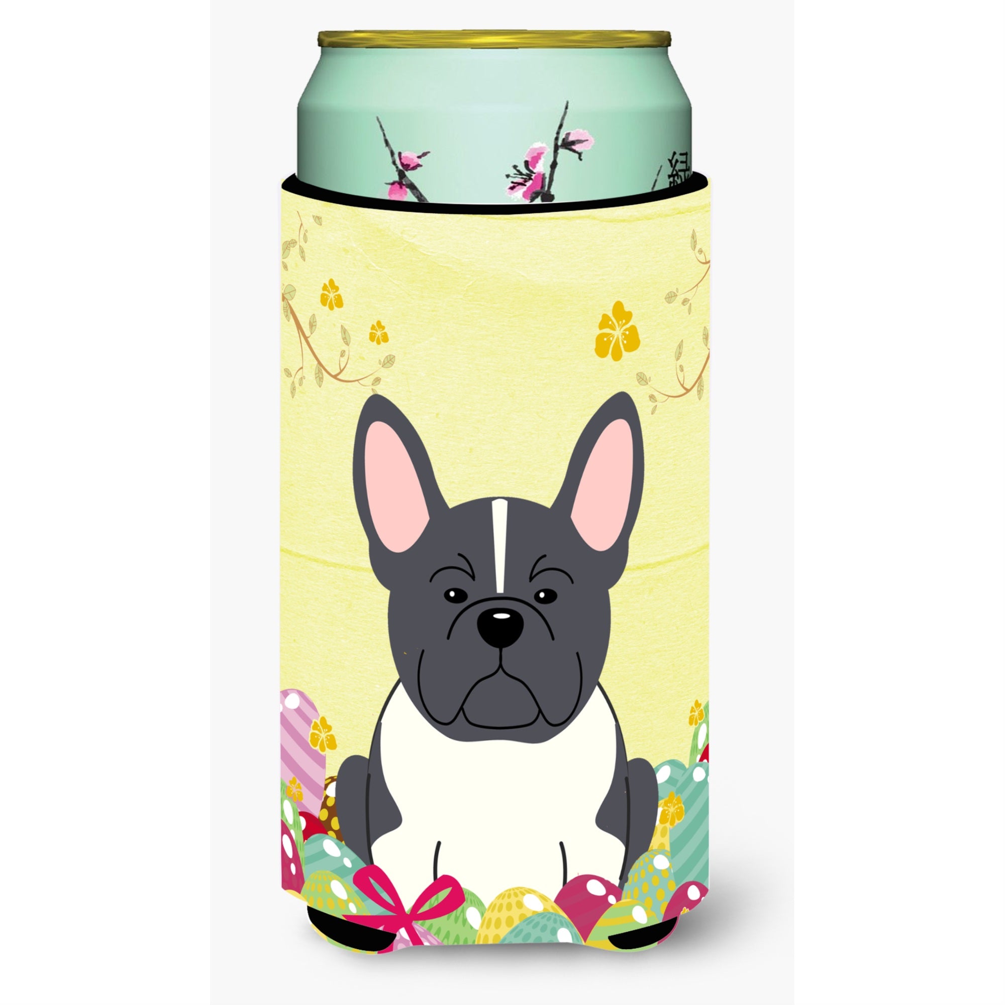 Caroline'S Treasures Easter French Bulldog Black White Tall Boy Beverage Insulator Hugger, Multicolor