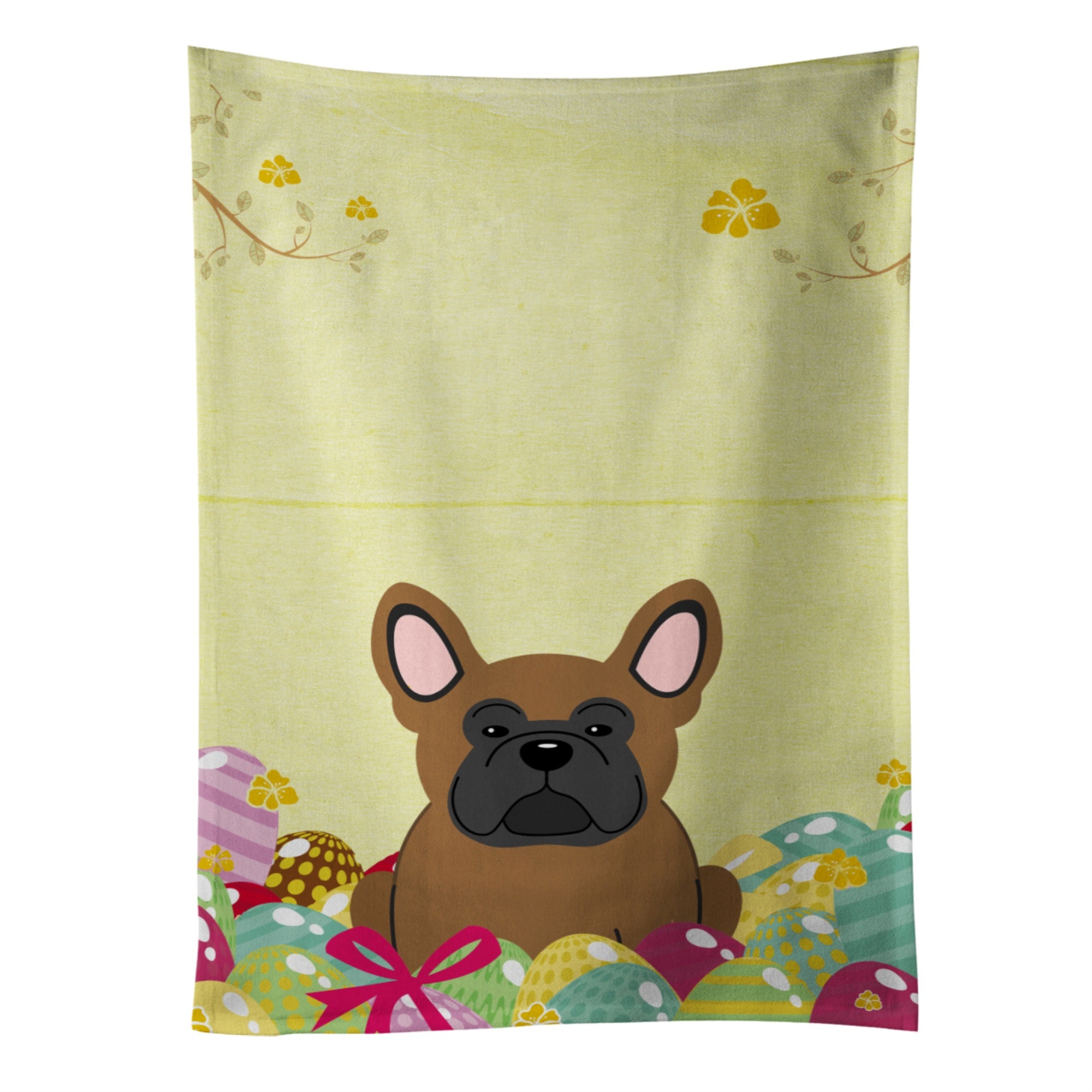 Caroline'S Treasures Easter Eggs French Bulldog Brown Kitchen Towel, Multicolor, 25 X 15