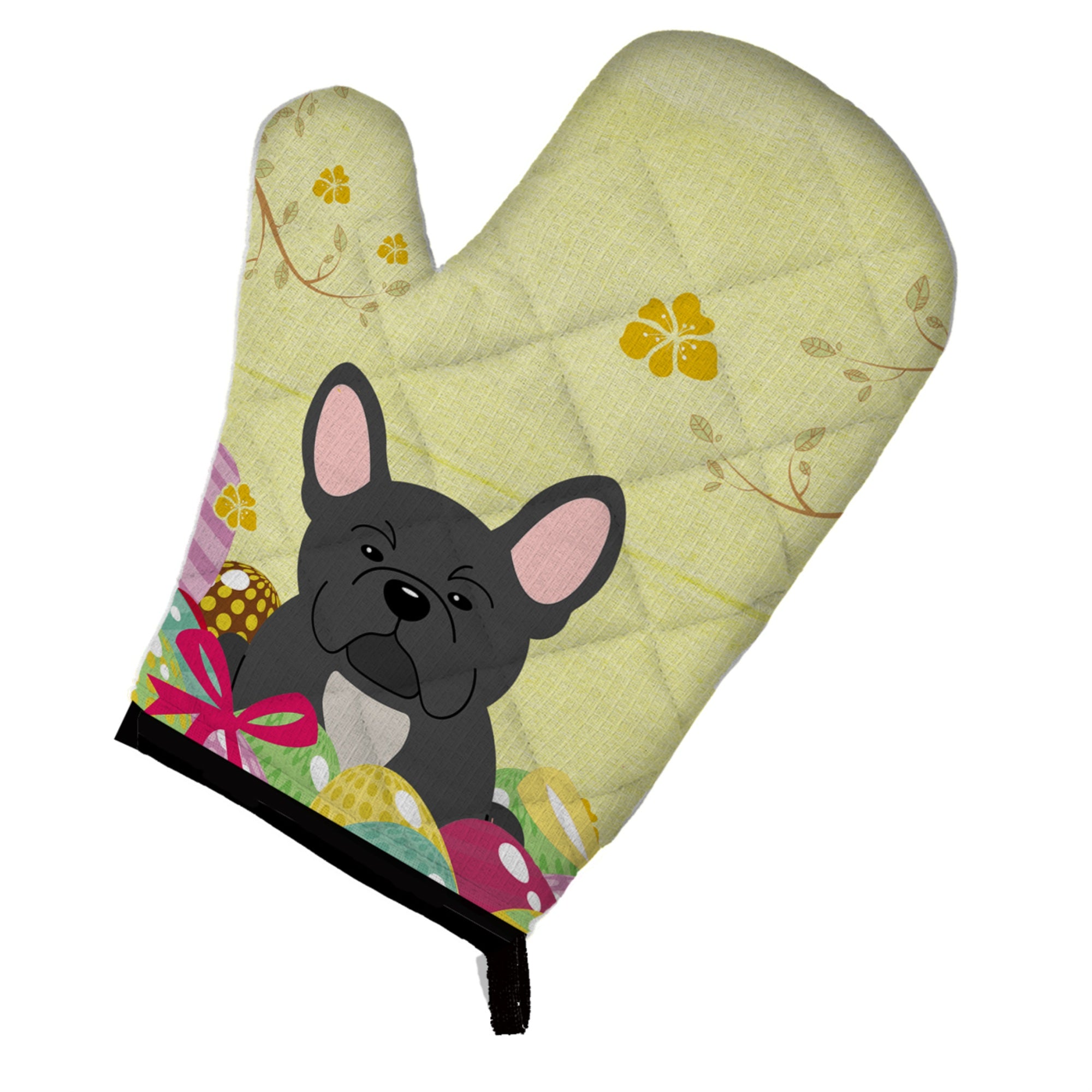 Caroline'S Treasures Easter Eggs French Bulldog Black Oven Mitt, Multicolor, 12 X 8.5