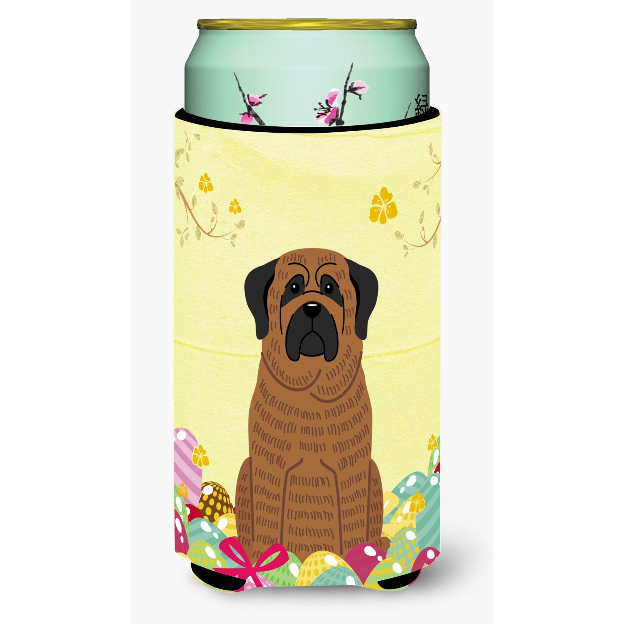 Caroline'S Treasures Easter Eggs Mastiff Brindle Tall Boy Beverage Insulator Hugger, Multicolor