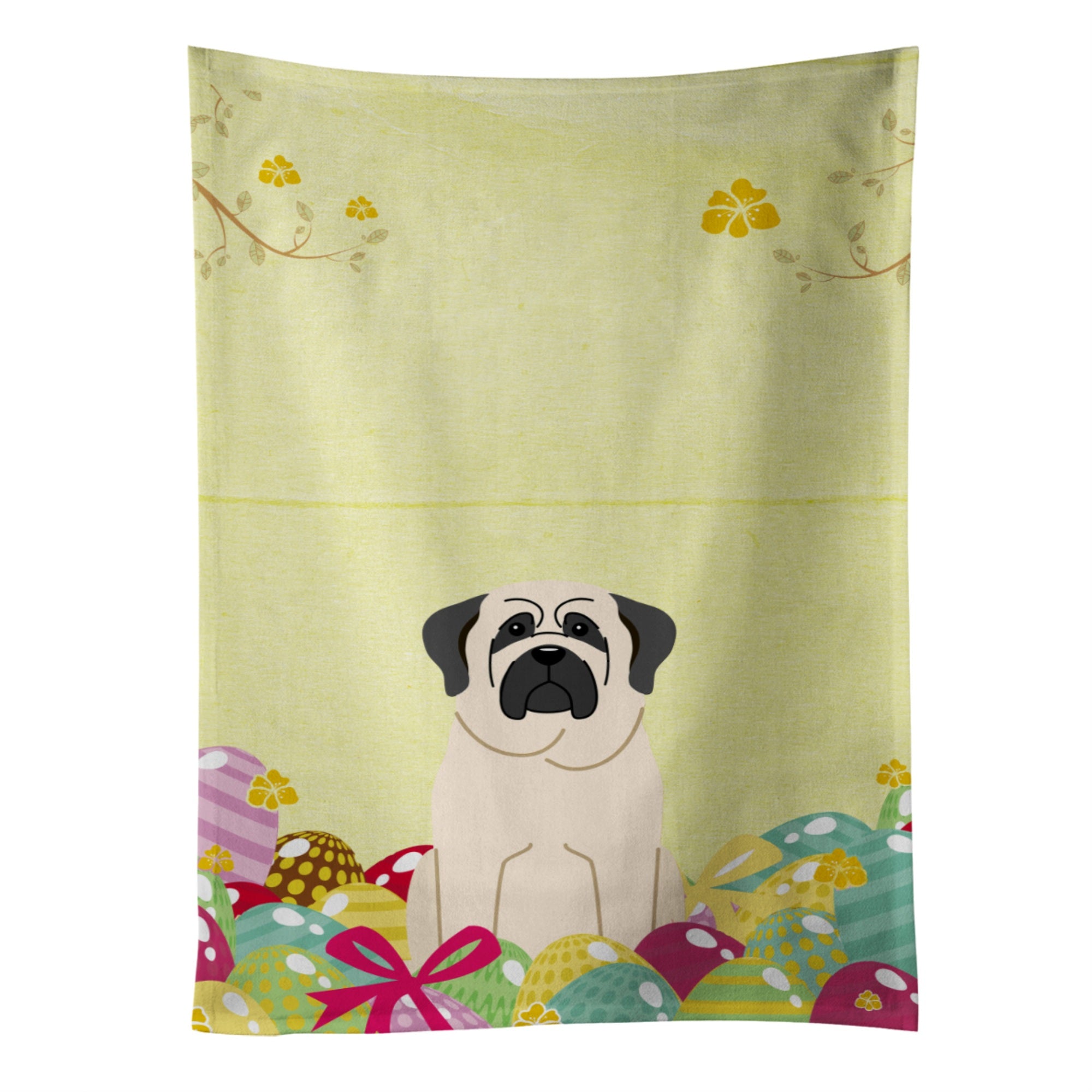 Caroline'S Treasures Easter Eggs Mastiff White Kitchen Towel, Multicolor, 25 X 15