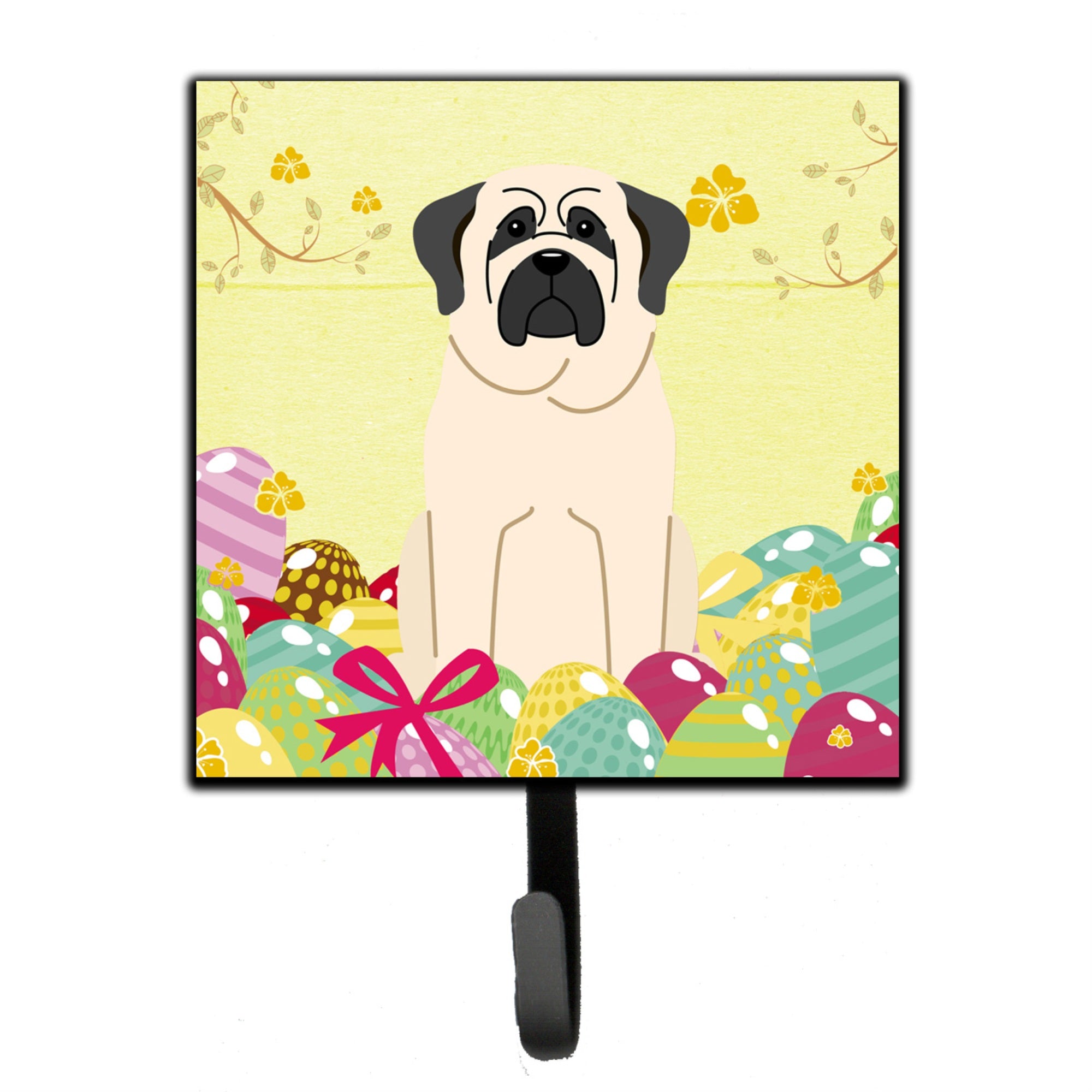 Caroline'S Treasures Easter Eggs Mastiff White Wall Hook, Small, Multicolor