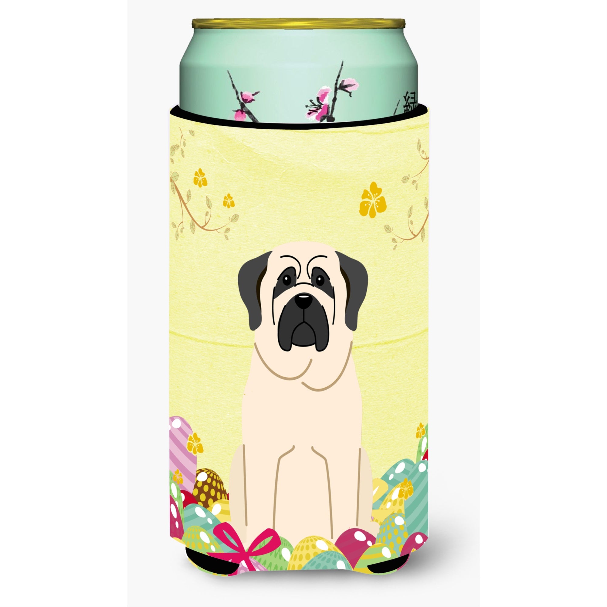 Caroline'S Treasures Easter Eggs Mastiff White Tall Boy Beverage Insulator Hugger, Multicolor