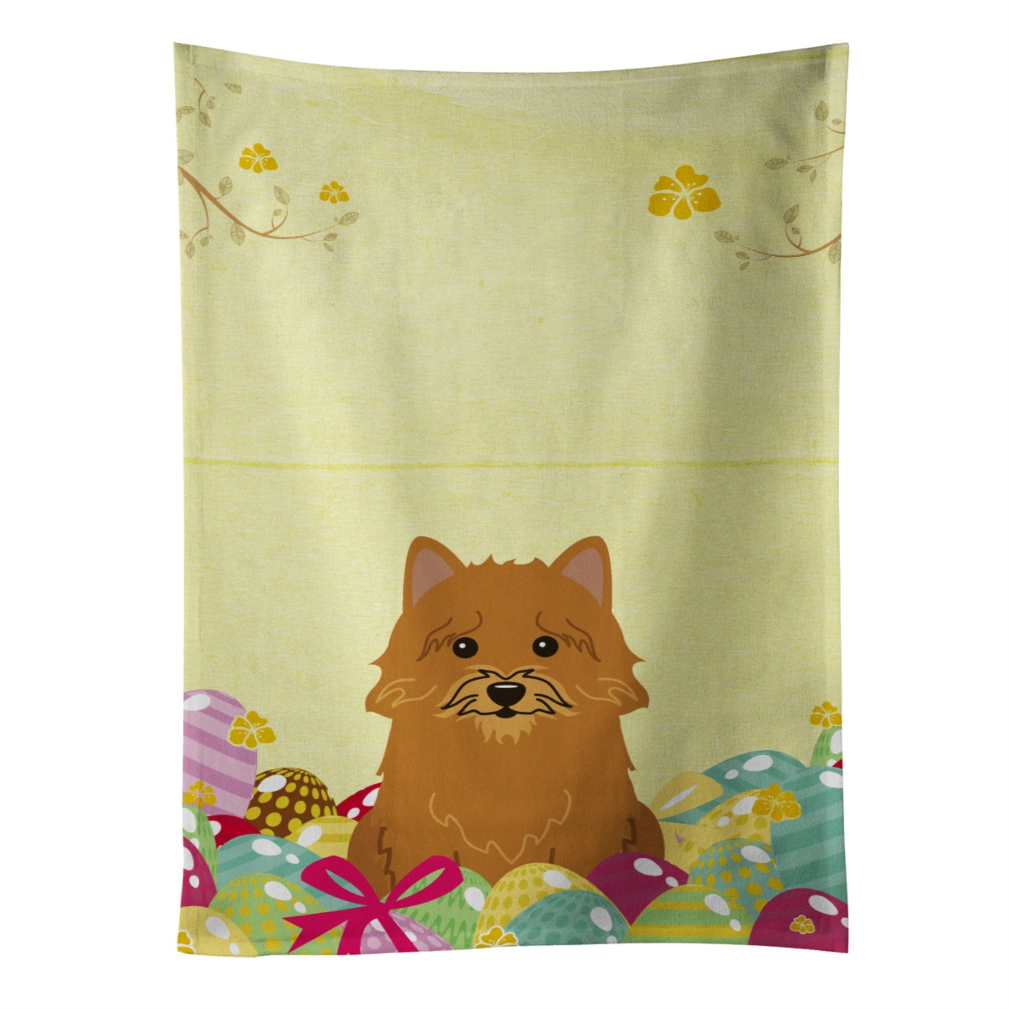 Caroline'S Treasures Easter Eggs Norwich Terrier Kitchen Towel, Multicolor, 25 X 15