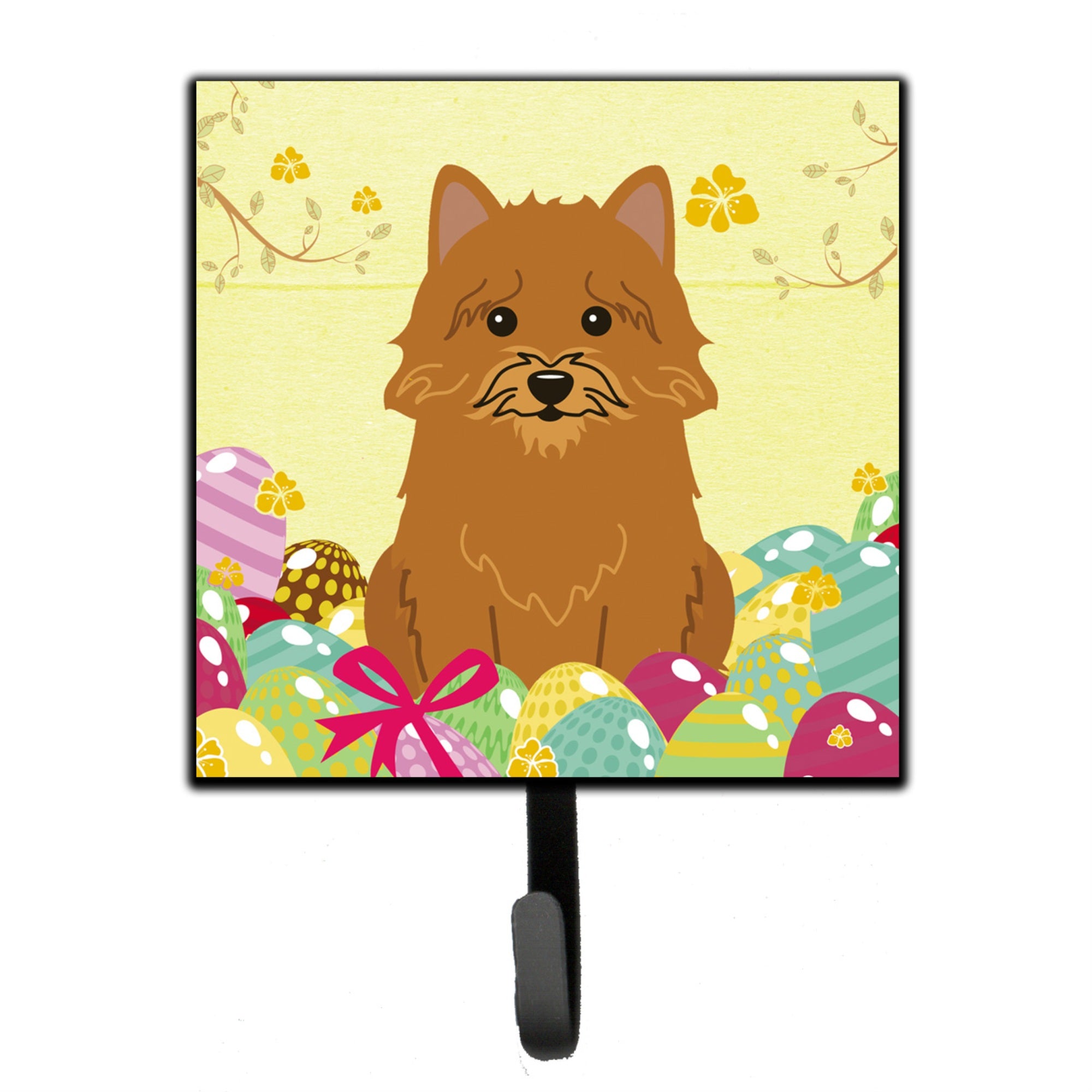 Caroline'S Treasures Easter Eggs Norwich Terrier Wall Hook, Small, Multicolor