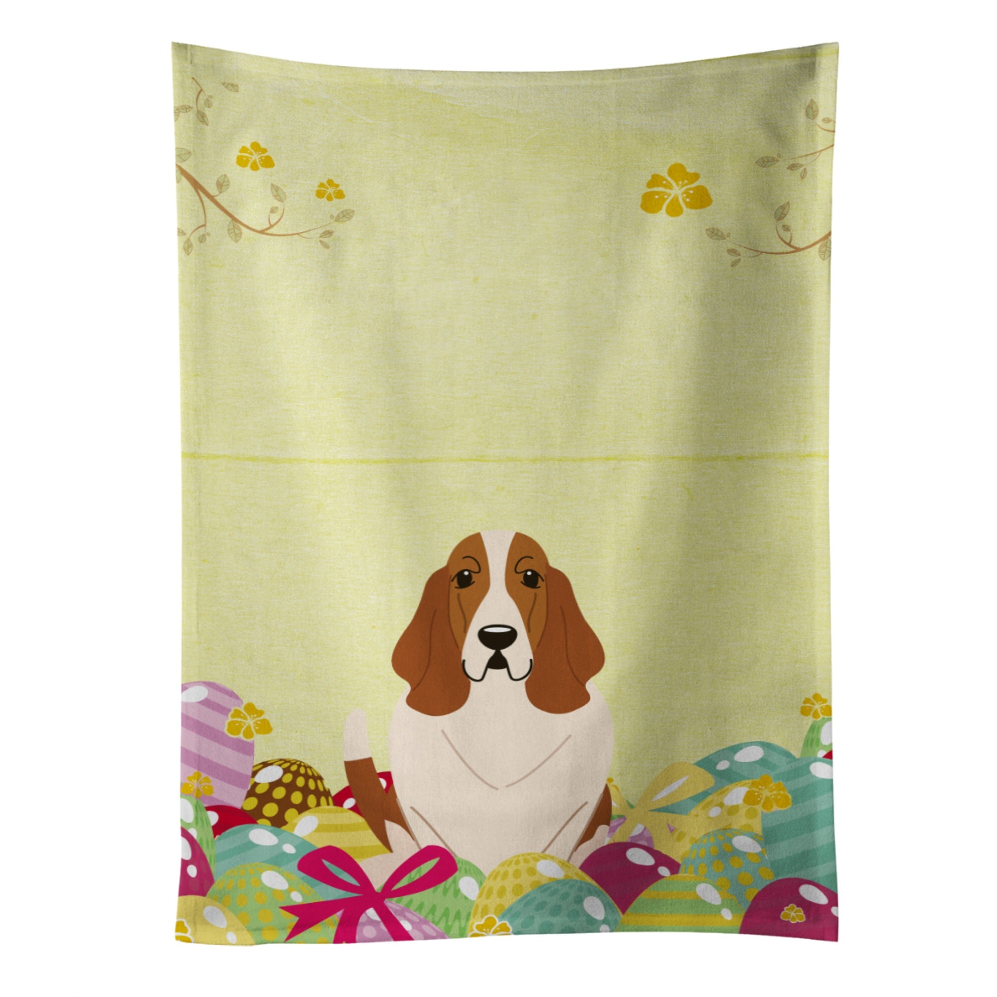 Caroline'S Treasures Easter Eggs Basset Hound Kitchen Towel, Multicolor, 25 X 15
