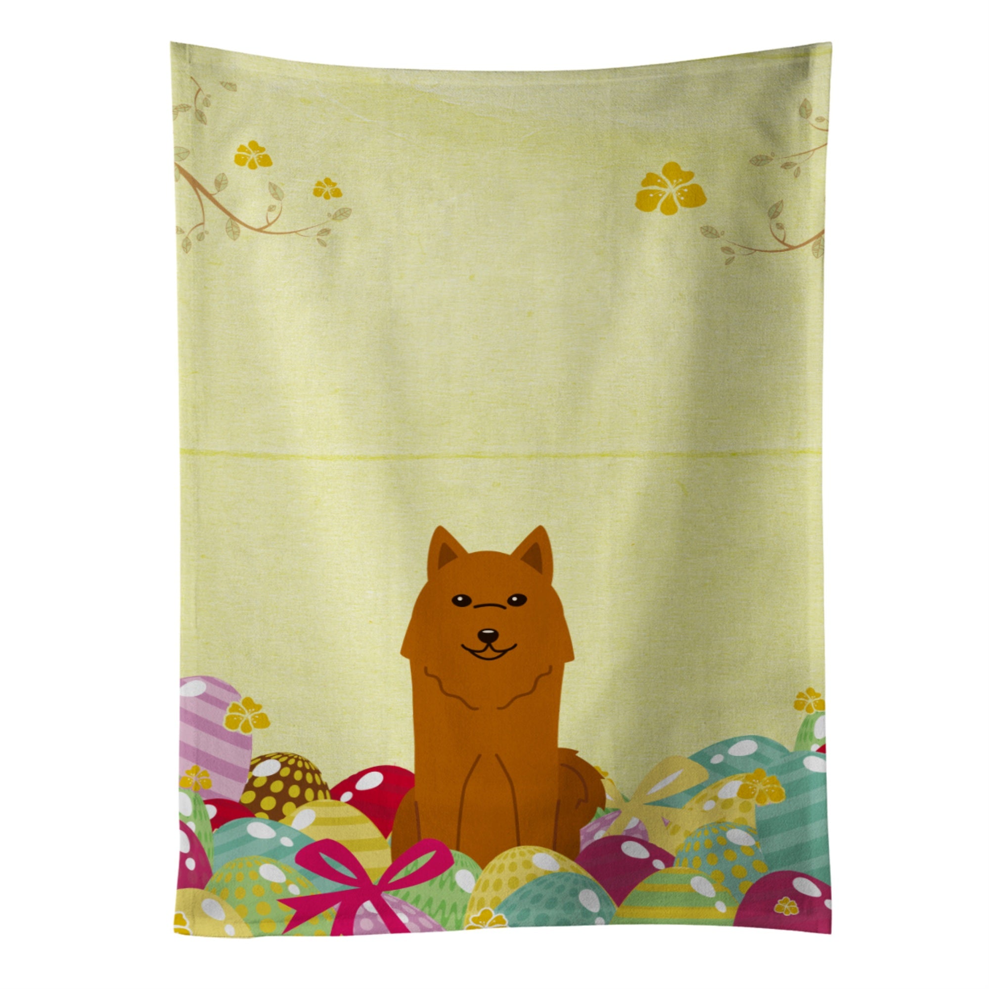 Caroline'S Treasures Easter Eggs Karelian Bear Dog Kitchen Towel, Multicolor, 25 X 15