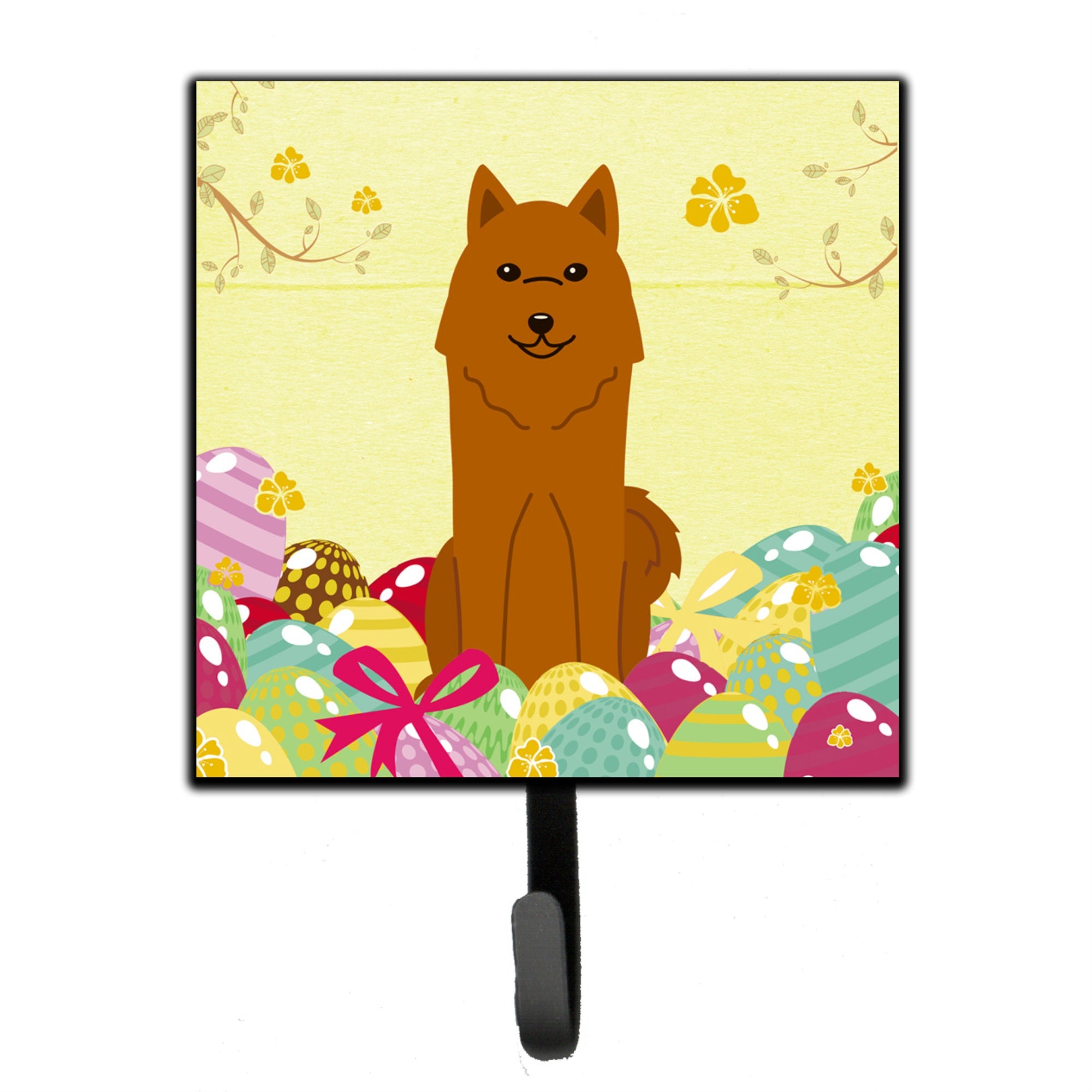 Caroline'S Treasures Easter Eggs Karelian Bear Dog Wall Hook, Small, Multicolor