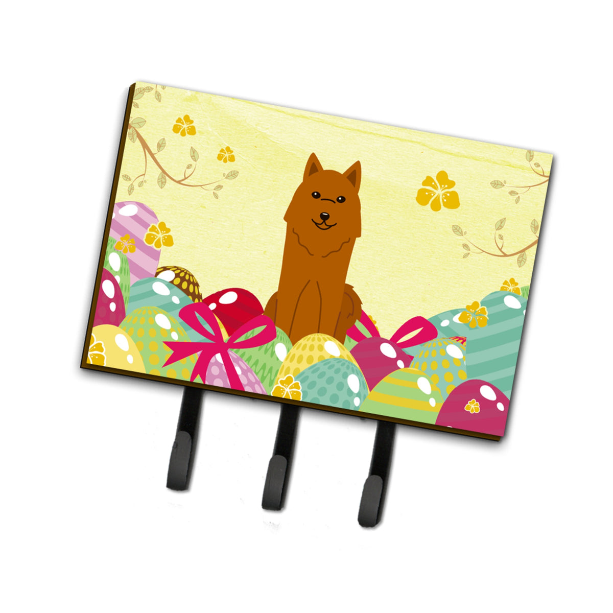 Caroline'S Treasures Easter Eggs Karelian Bear Dog Leash Or Key Holder Hooks, Multicolor