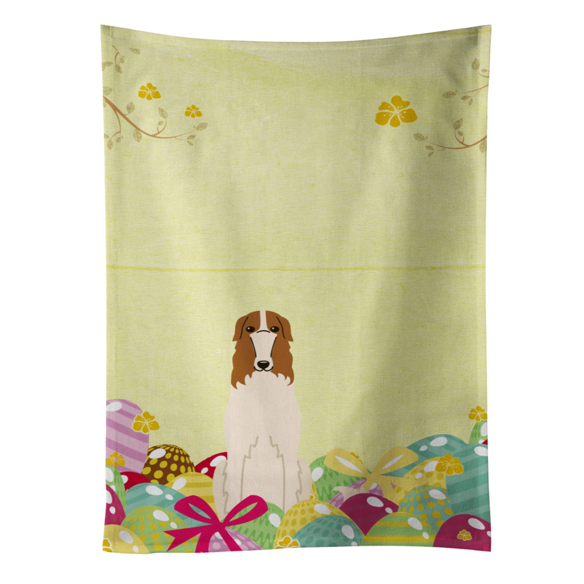 Caroline'S Treasures Easter Eggs Borzoi Kitchen Towel, Multicolor, 25 X 15