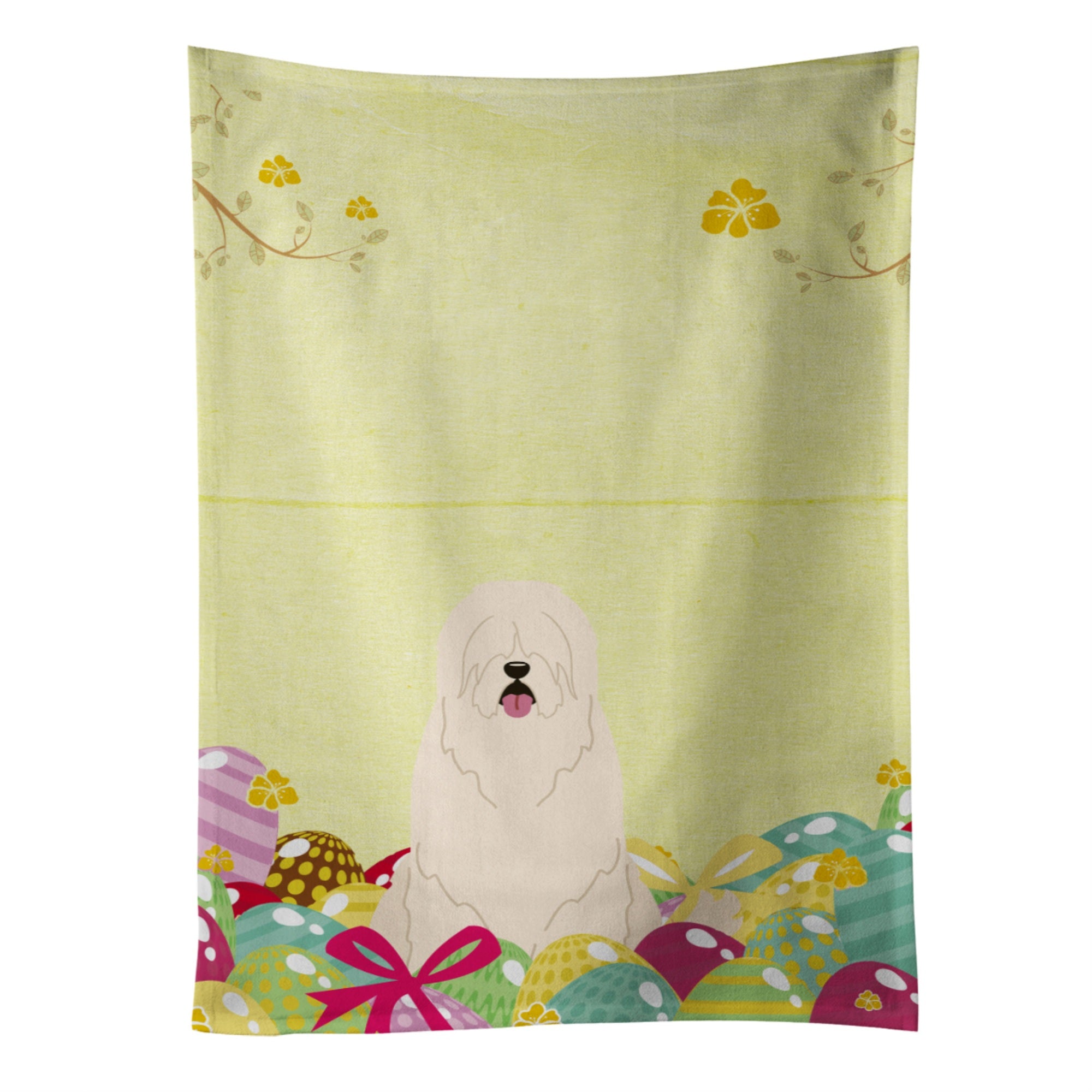 Caroline'S Treasures Easter Eggs South Russian Sheepdog Kitchen Towel, Multicolor, 25 X 15
