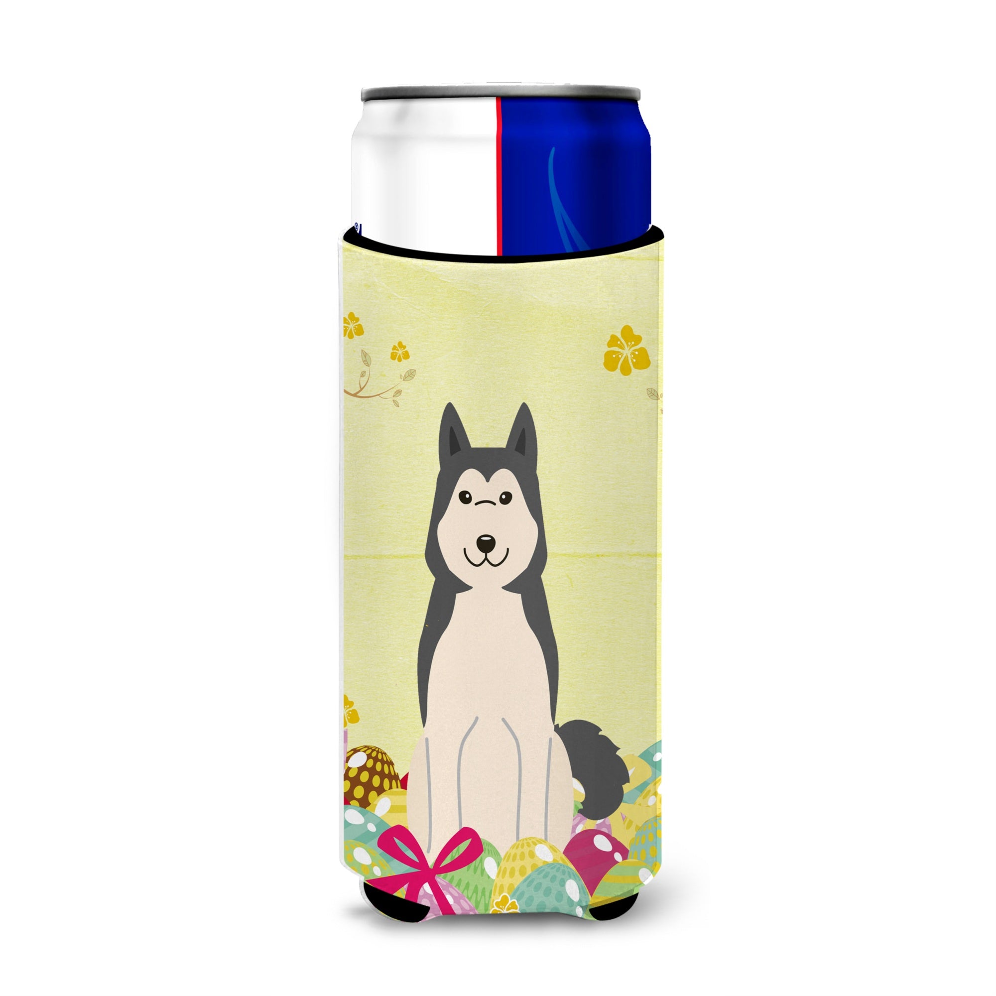Caroline'S Treasures Easter West Siberian Laika Spitz Michelob Ultra Hugger For Slim Cans, Slim Can, Multicolor