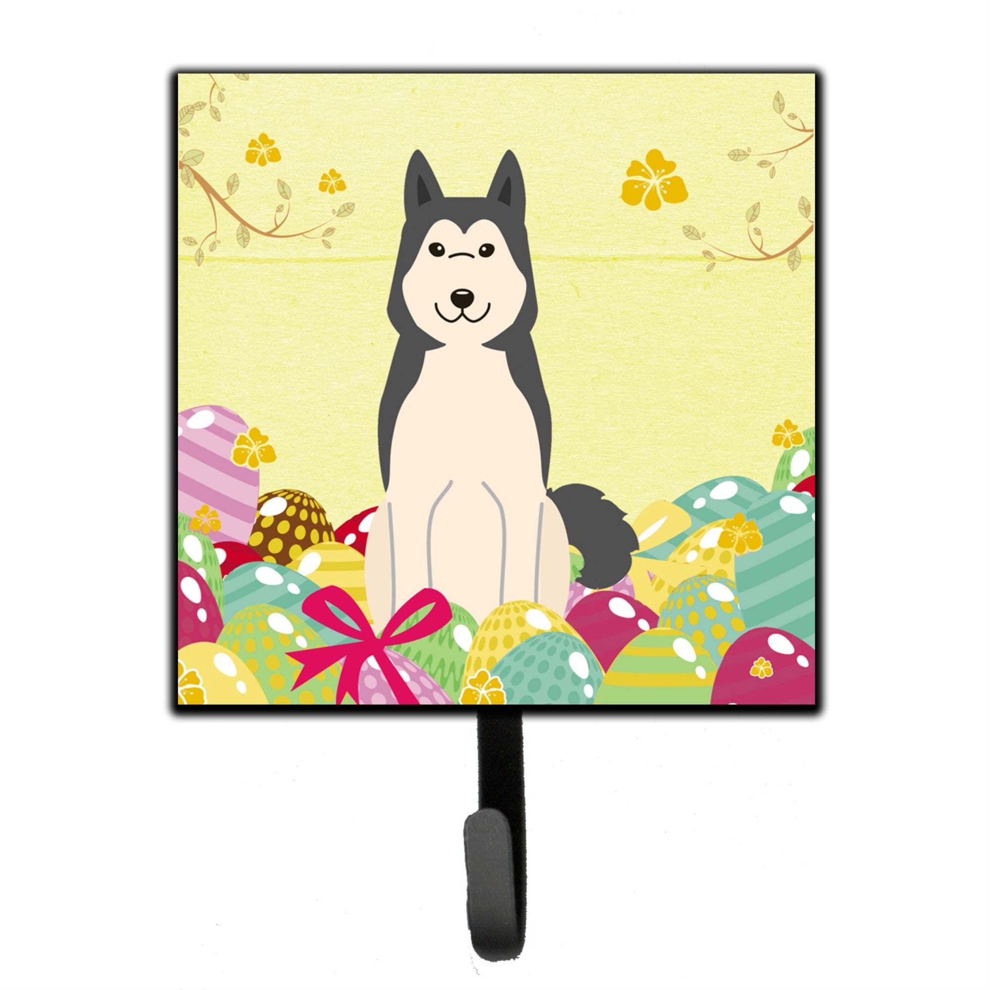 Caroline'S Treasures Easter Eggs West Siberian Laika Spitz Wall Hook, Small, Multicolor