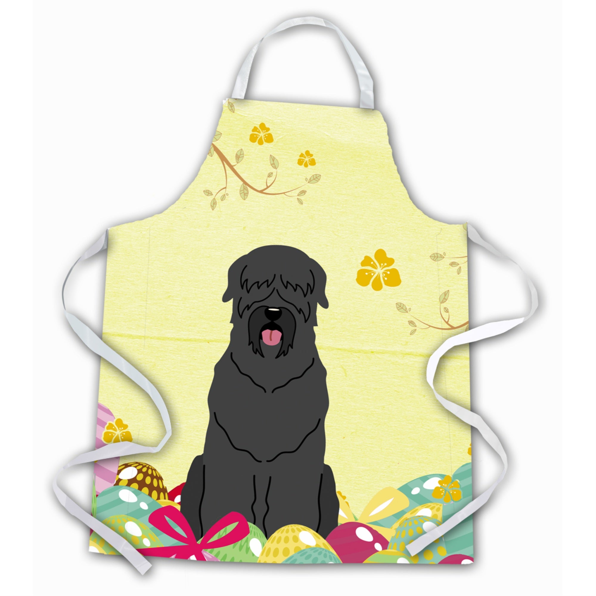 Caroline'S Treasures Easter Eggs Black Russian Terrier Apron, Large, Multicolor