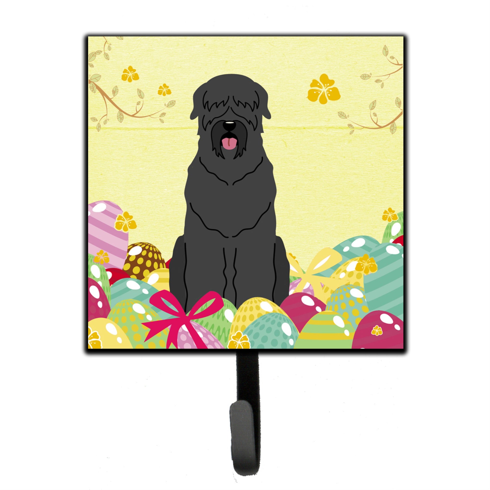 Caroline'S Treasures Easter Eggs Black Russian Terrier Wall Hook, Small, Multicolor